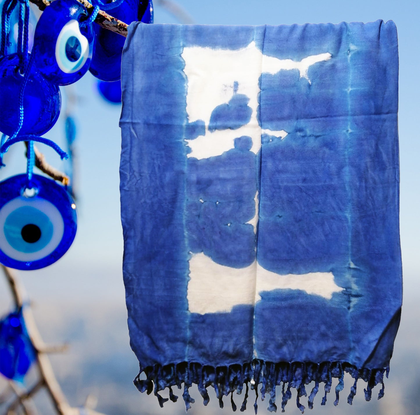 Stone Washed Tie Dye Turkish Towel Pestemal