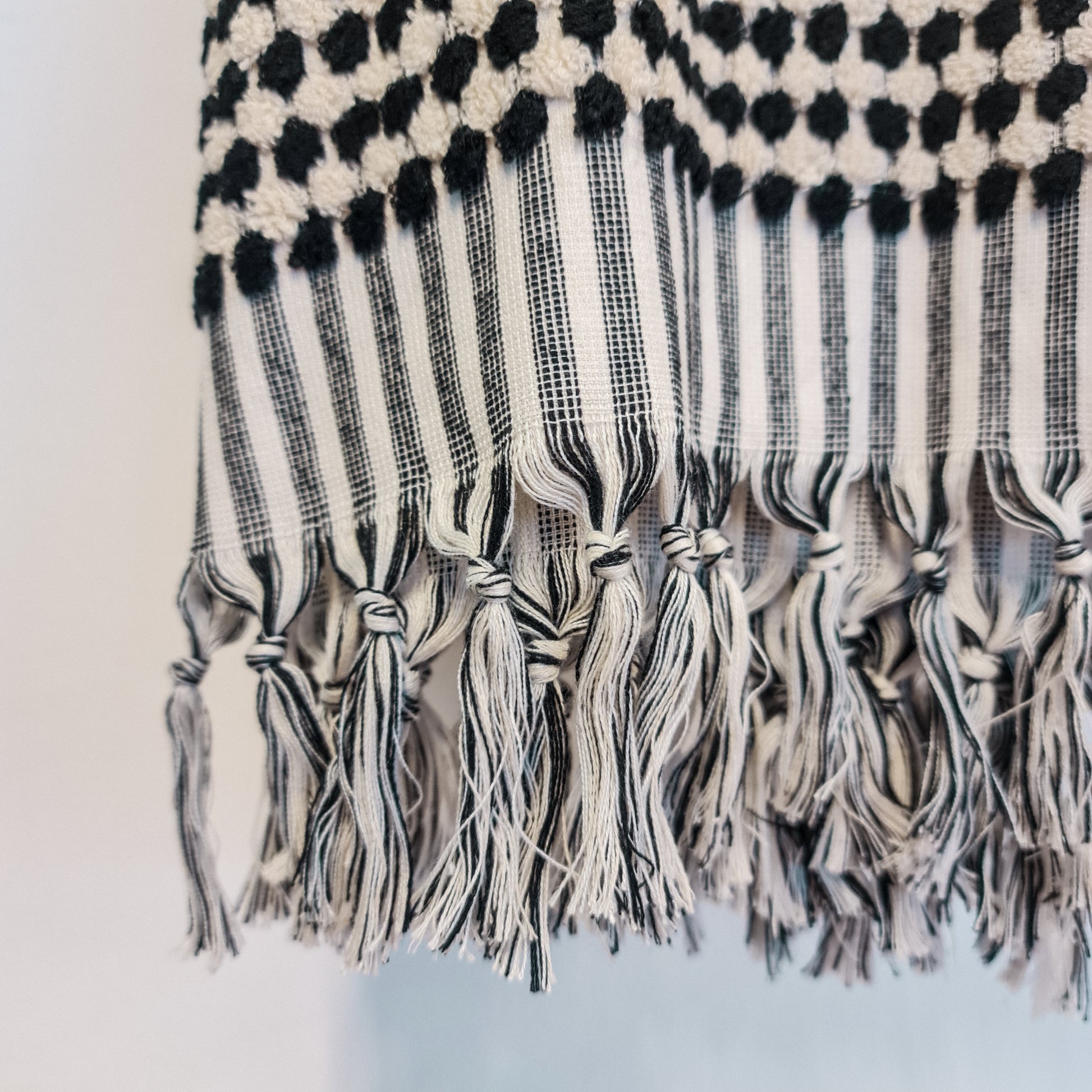 Turkish Terry Towel Hammam Towel Bath Towel Black White Dotted Hand Woven Natural Turkish Cotton
