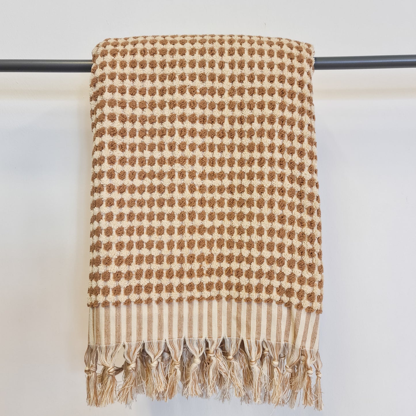 Turkish Hammam Bath Terry Towels Brown Dotted