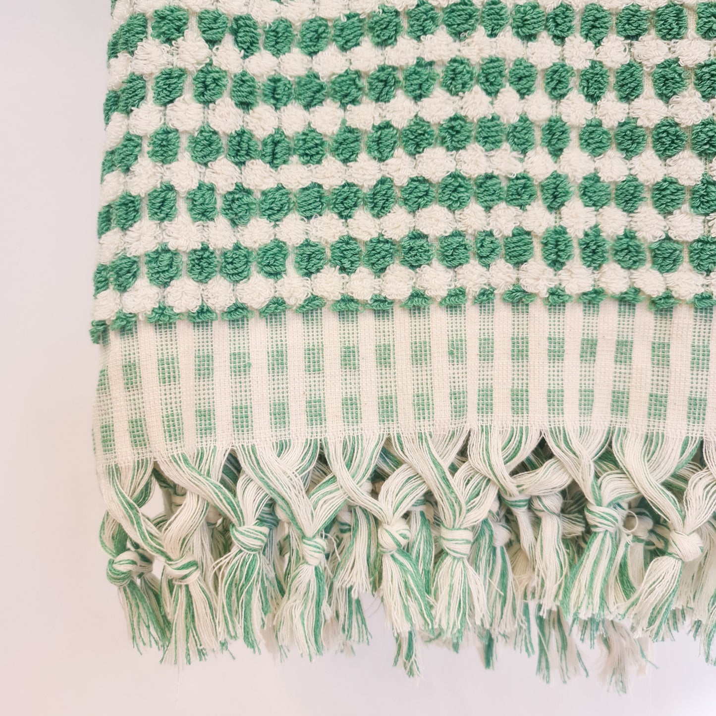 Turkish Hammam Bath Terry Towels Green Dotted