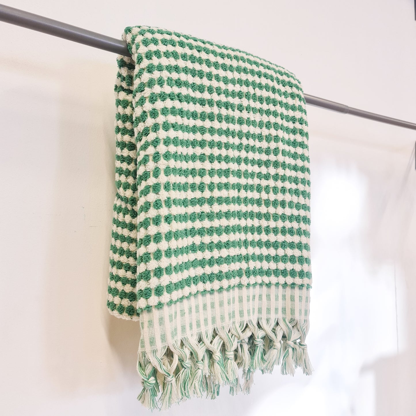 Turkish Hammam Bath Terry Towels Green Dotted