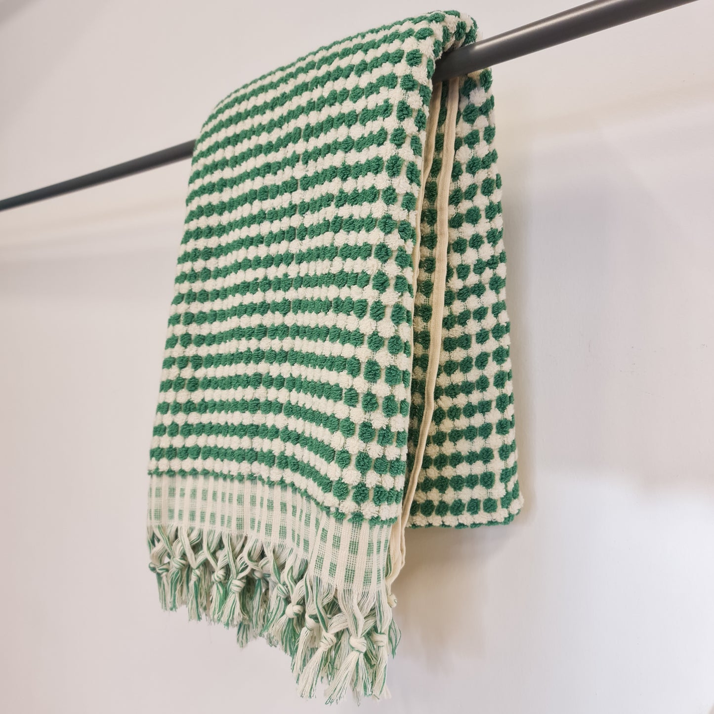 Turkish Hammam Bath Terry Towels Green Dotted