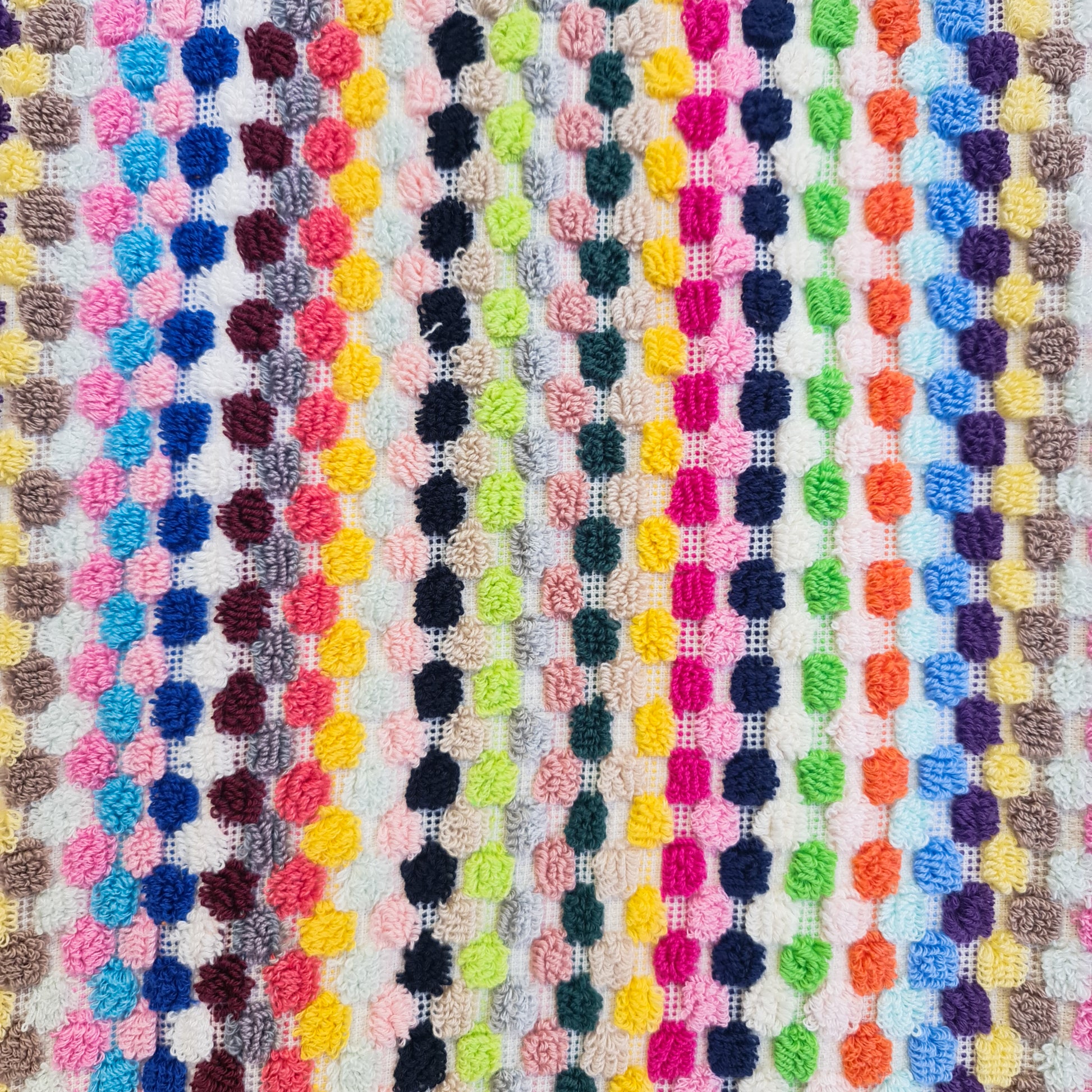Handmade Turkish Terry Hammam Towel with Multi-Color Dotted Design – Luxury Cotton Bath Towel with Fringe Edges