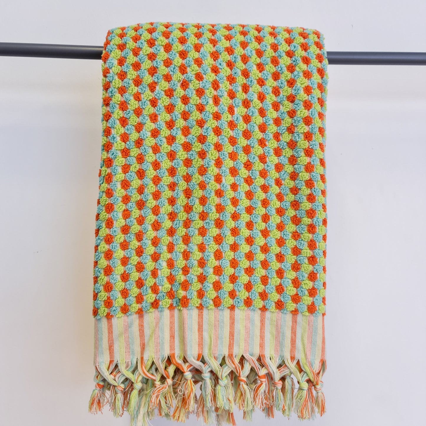 Turkish Hammam Bath Terry Towels Multi Orange Dotted