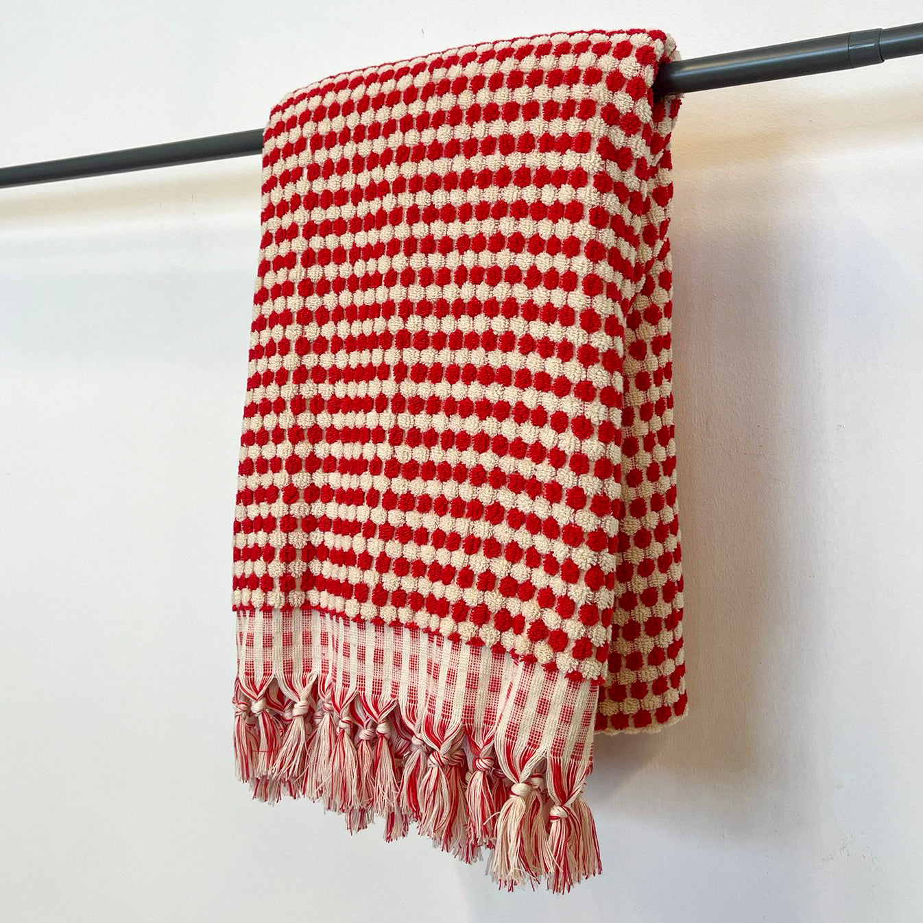 Turkish Hammam Bath Terry Towels Red Dotted