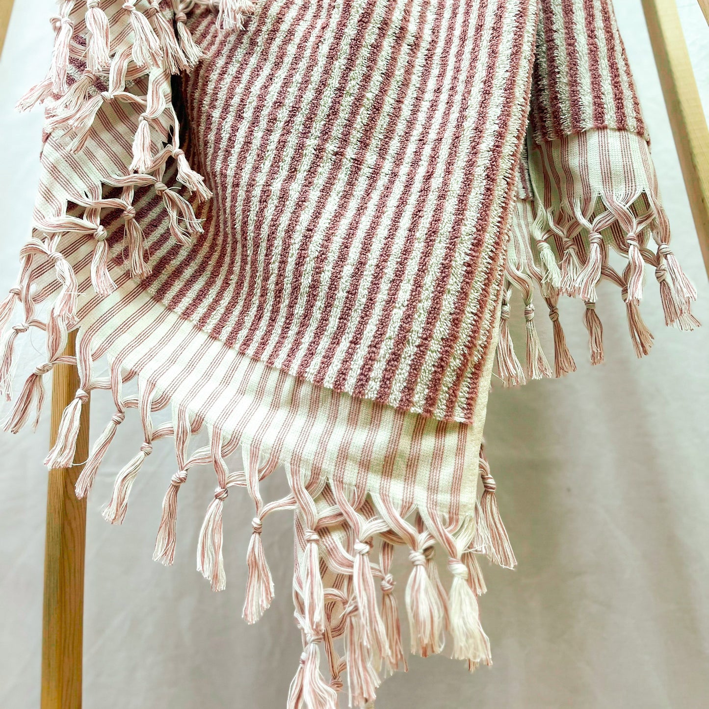 Turkish Bath Hammam Towel Rose Stripe