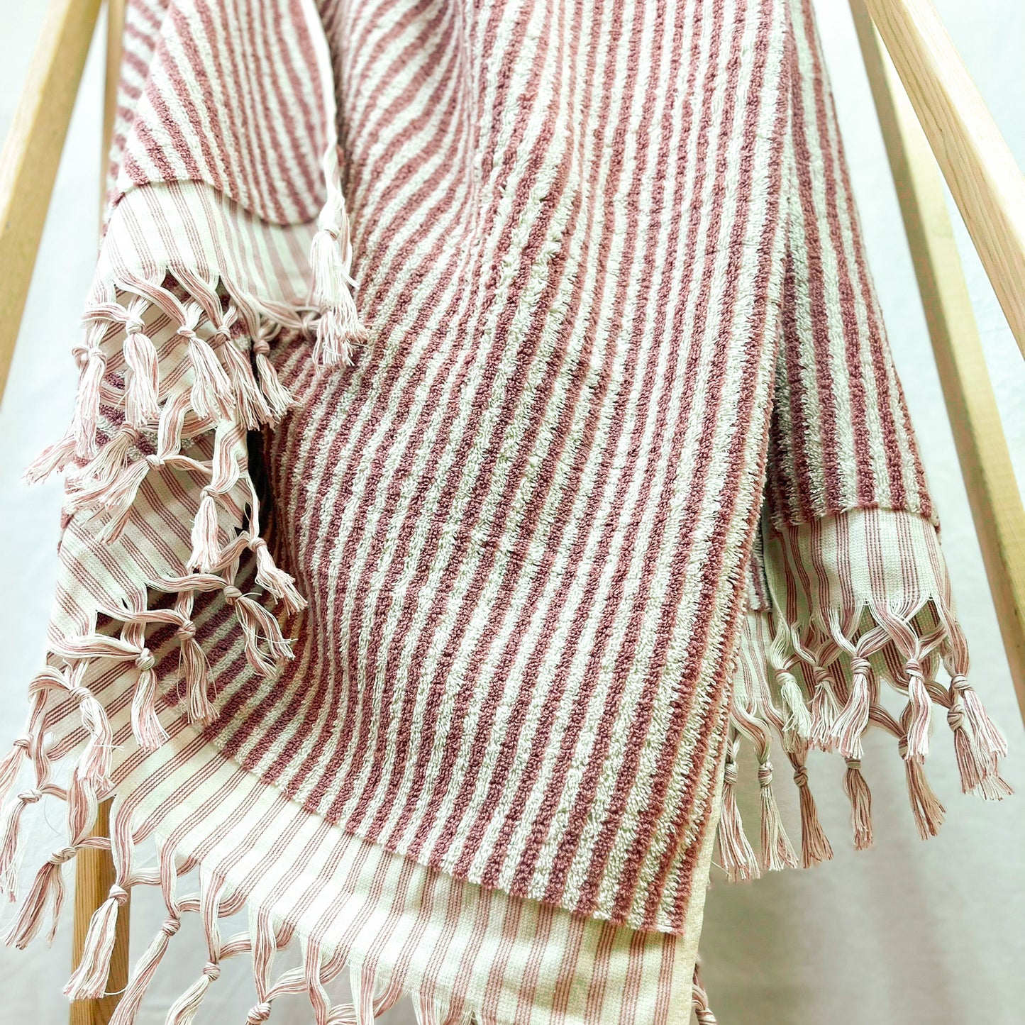 Turkish Bath Hammam Towel Rose Stripe