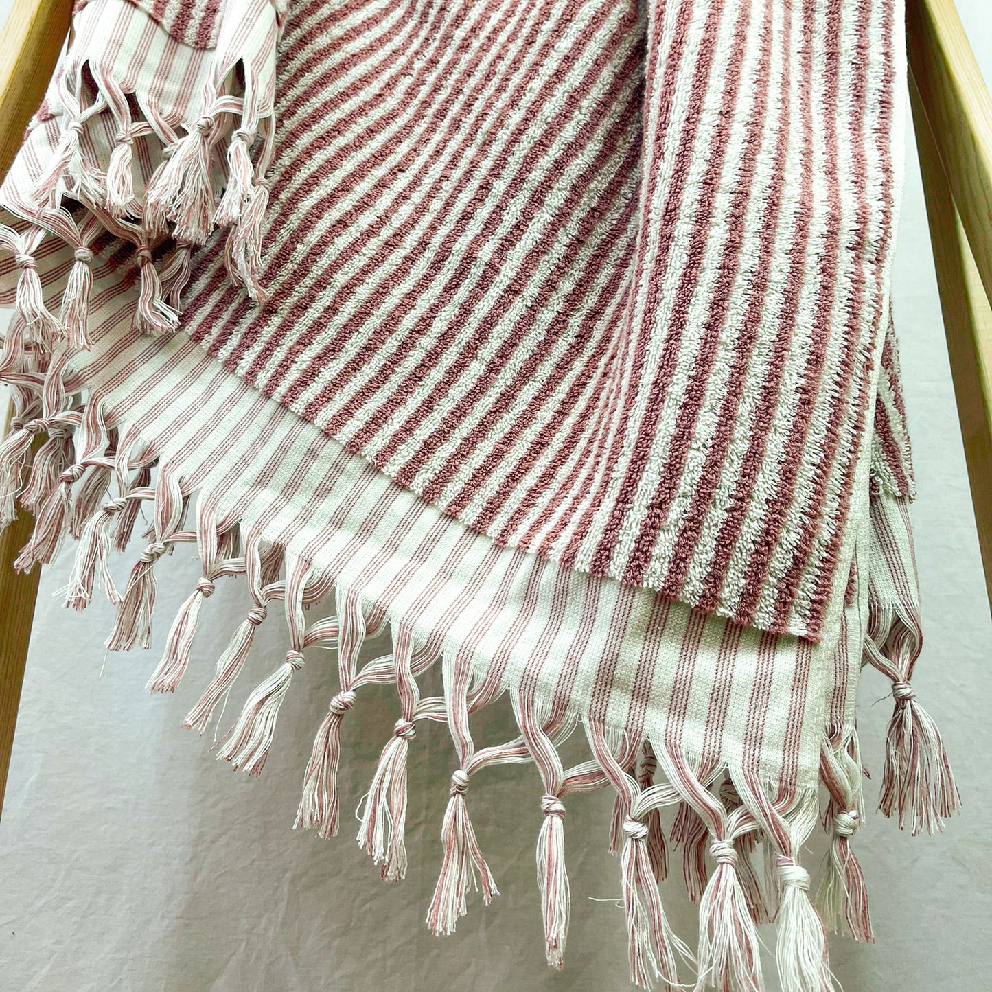 Turkish Bath Hammam Towel Rose Stripe
