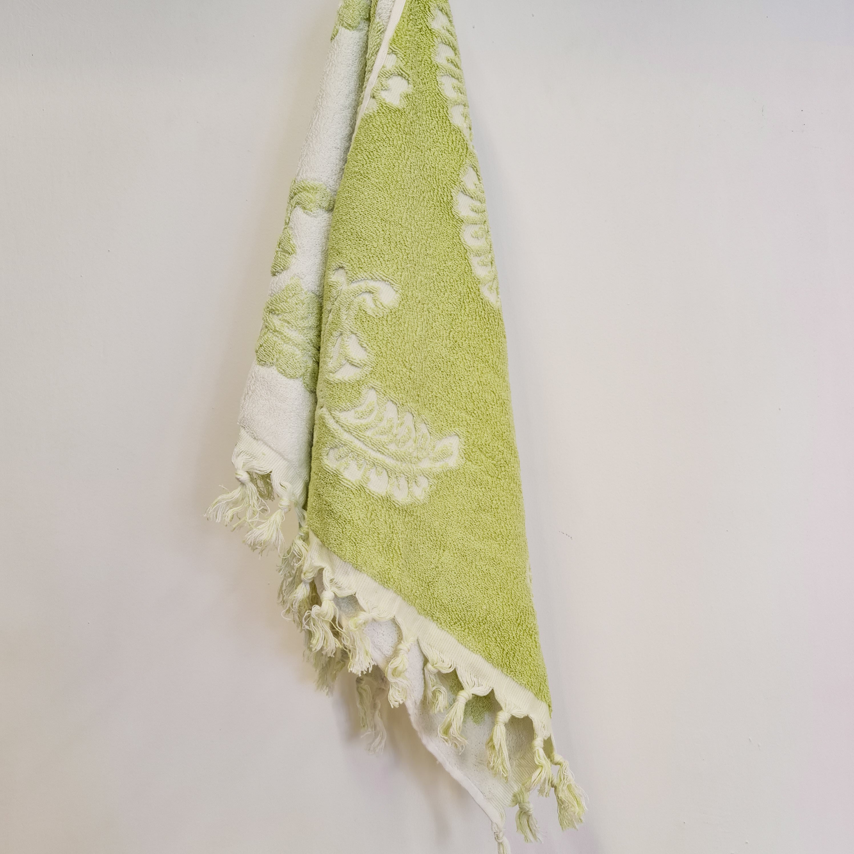 Bursa Design Double Side Turkish Terry Hand Towel Green – Dervis Natural  Textile