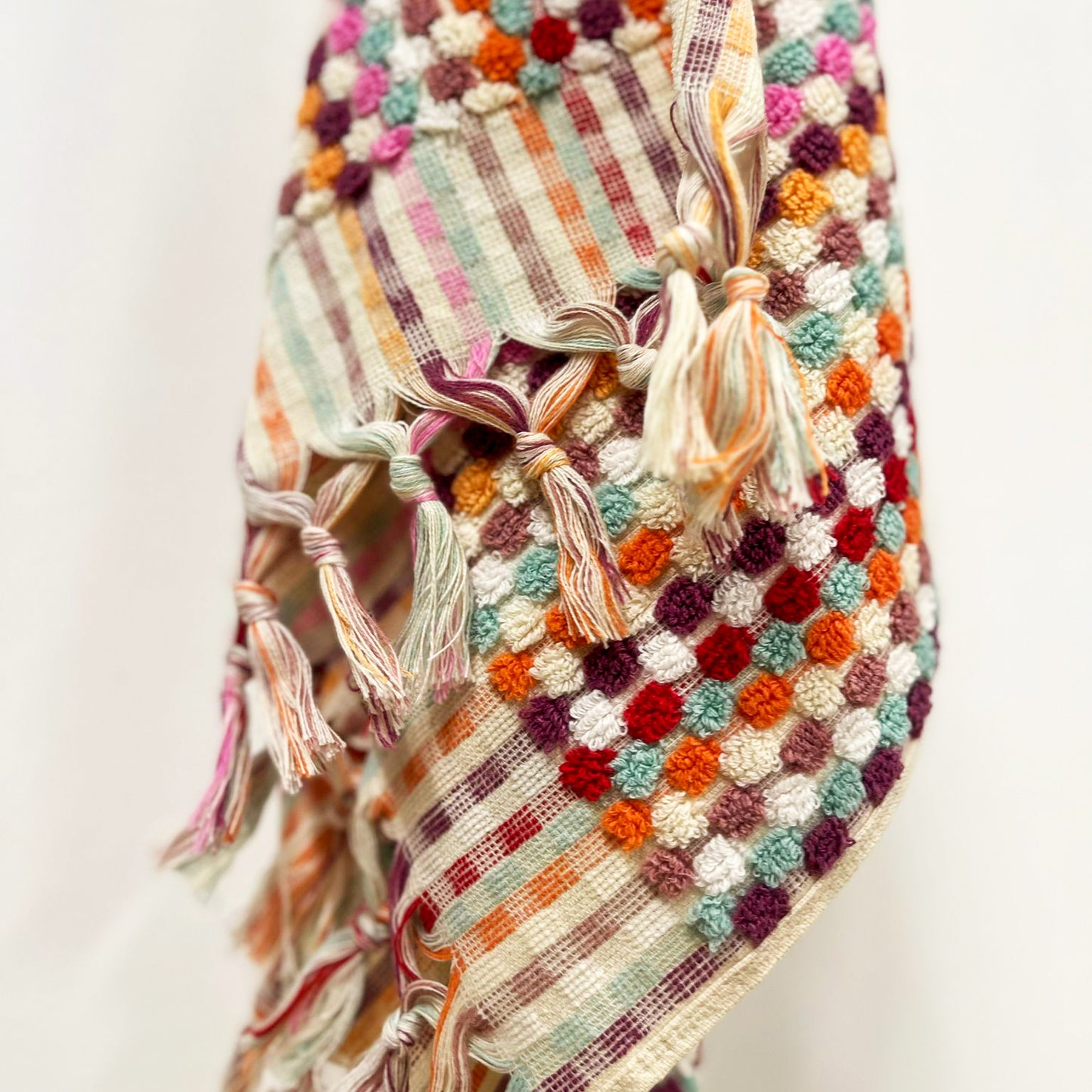 Turkish Hammam Terry Hand Towels Multi Color Dotted