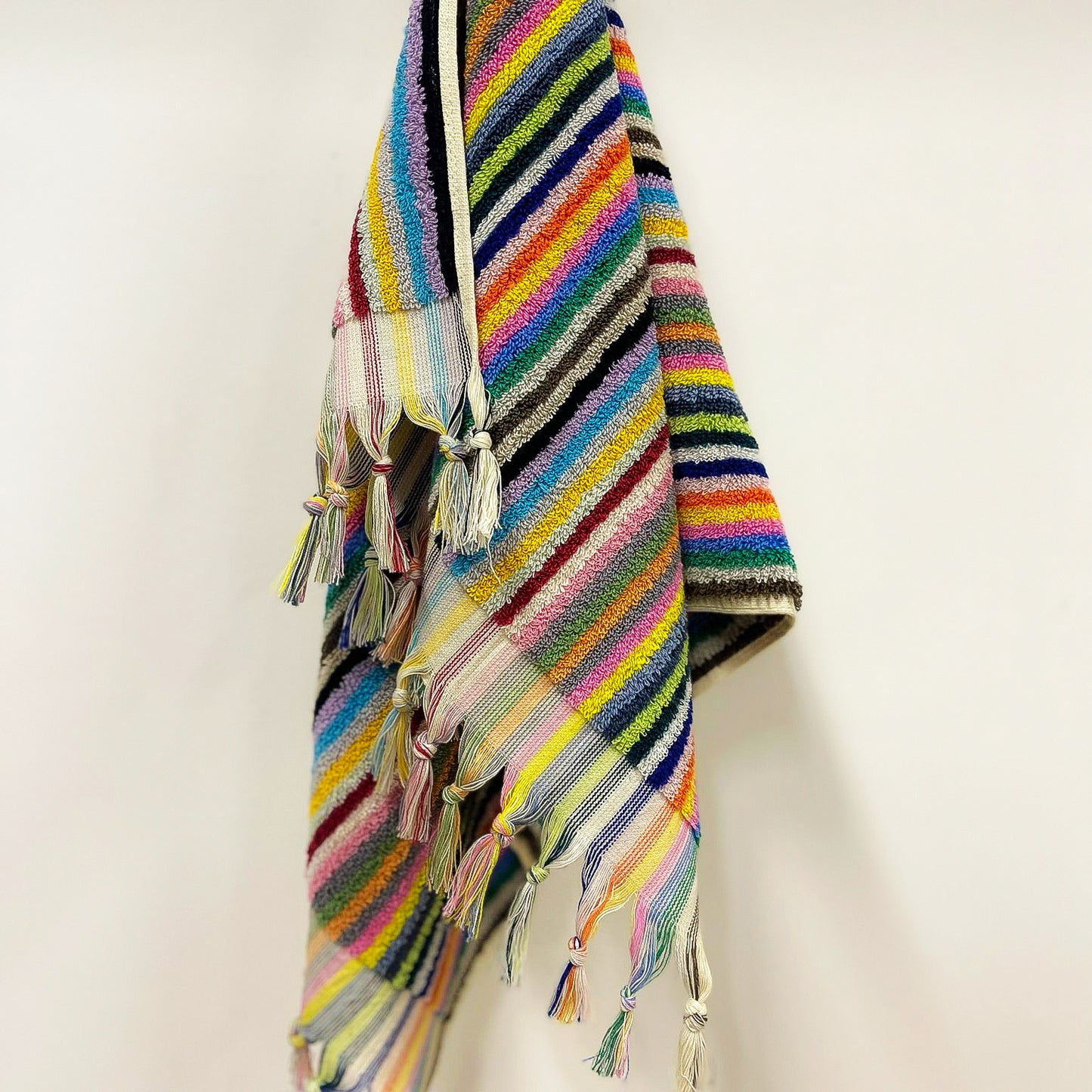 Turkish Hammam Terry Hand Towels Multi Color Stripe