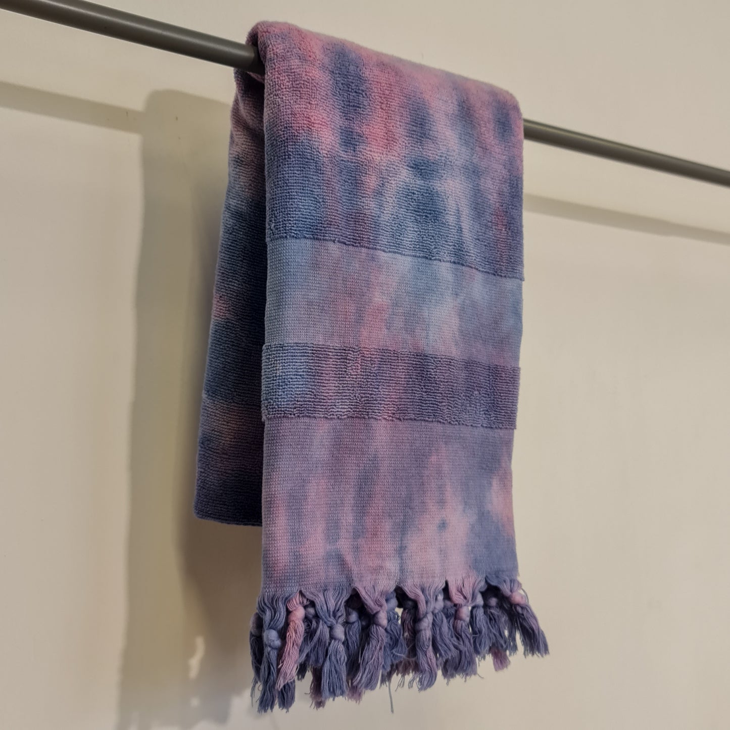Turkish Terry Cotton Bath Towel Tie-Dye Blue