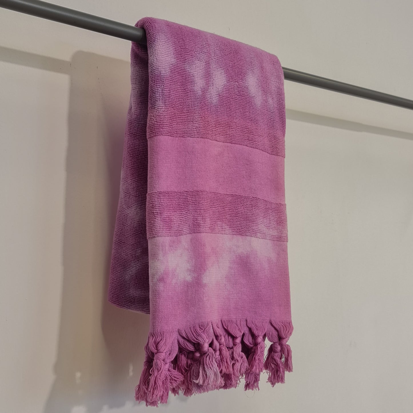 Turkish Terry Cotton Bath Towel Tie-Dye Purple