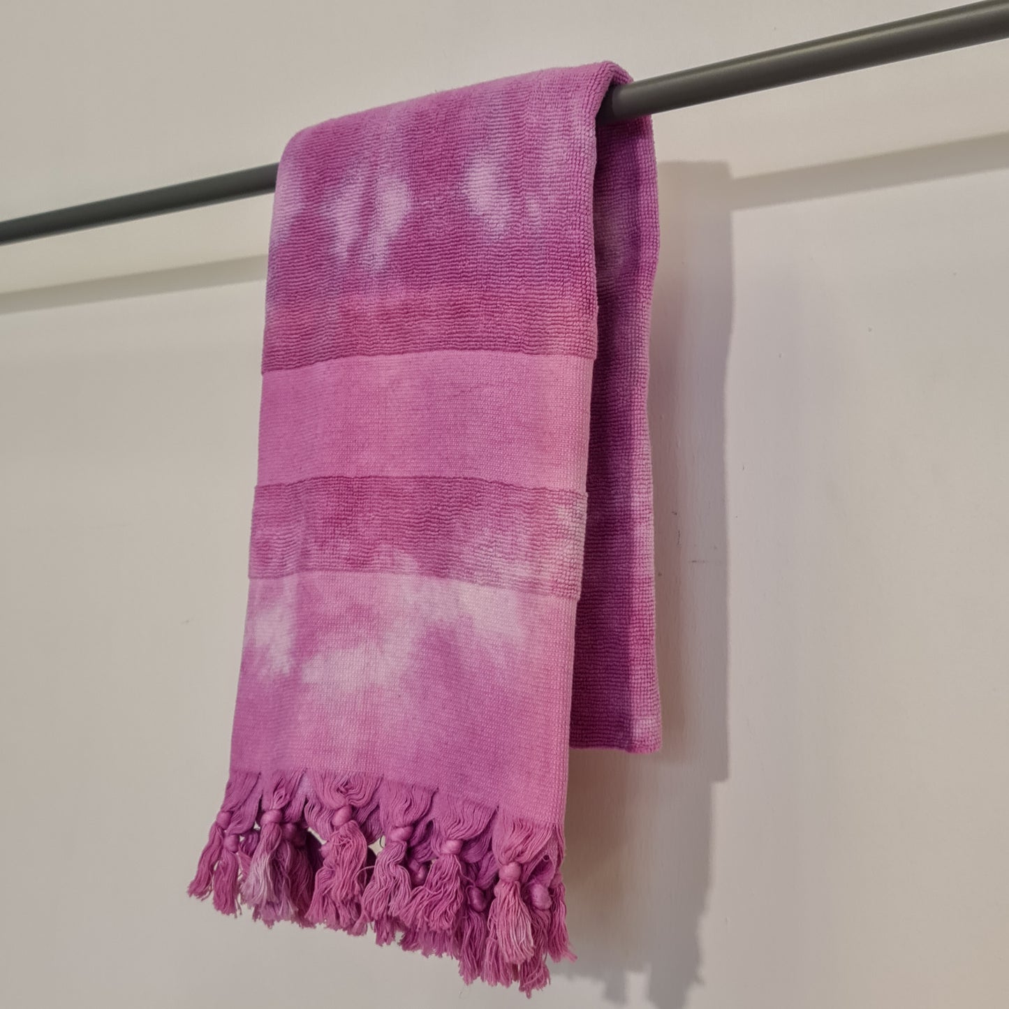 Turkish Terry Cotton Bath Towel Tie-Dye Purple