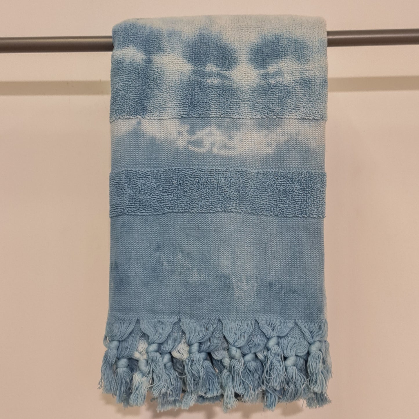 Turkish Terry Cotton Bath Towel Tie-Dye Turquoise