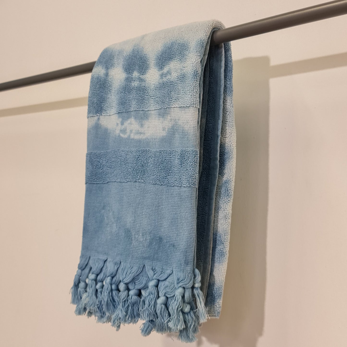 Turkish Terry Cotton Bath Towel Tie-Dye Turquoise