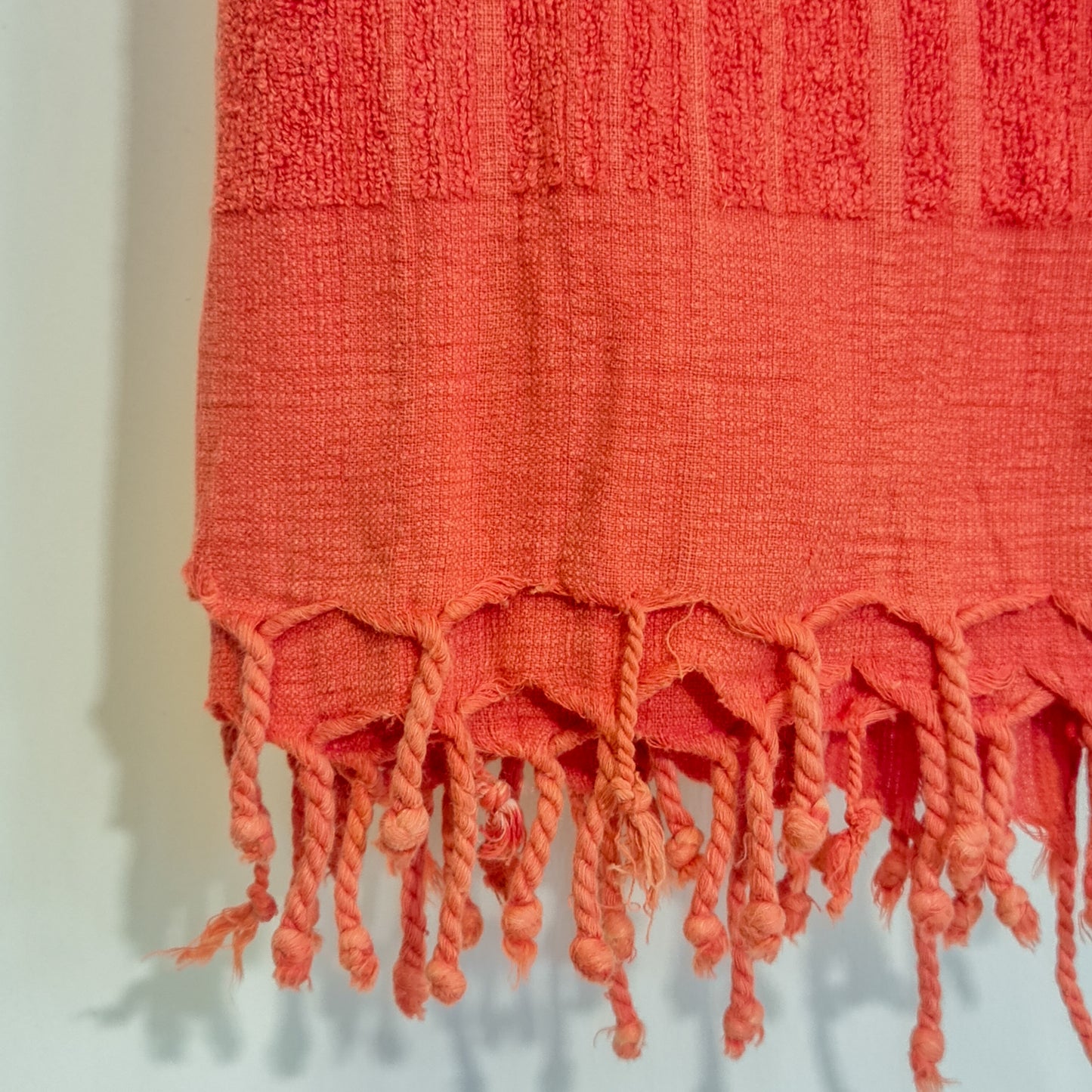Turkish Terry Linen Bath Towel Red