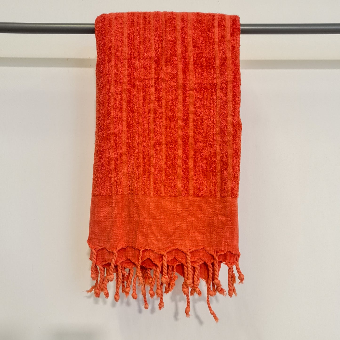 Turkish Terry Linen Bath Towel Red