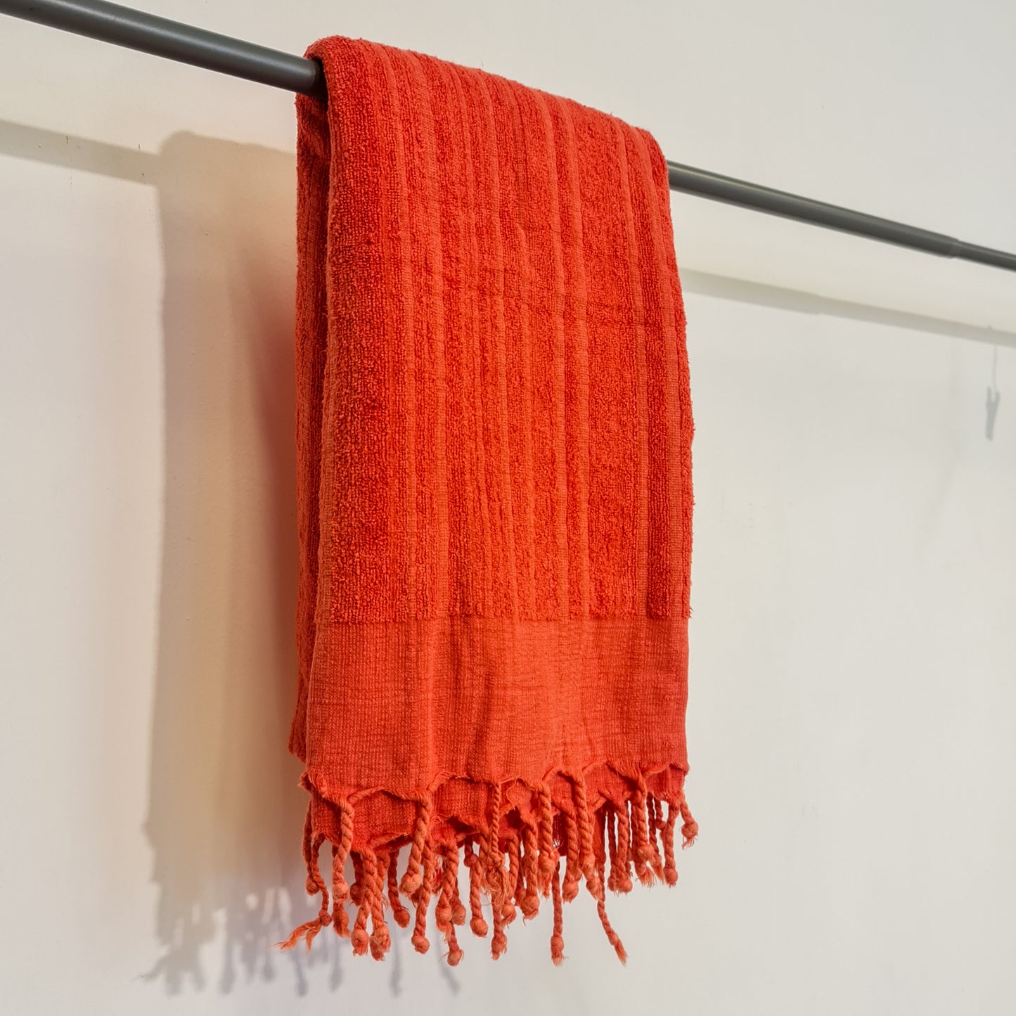 Turkish Terry Linen Bath Towel Red
