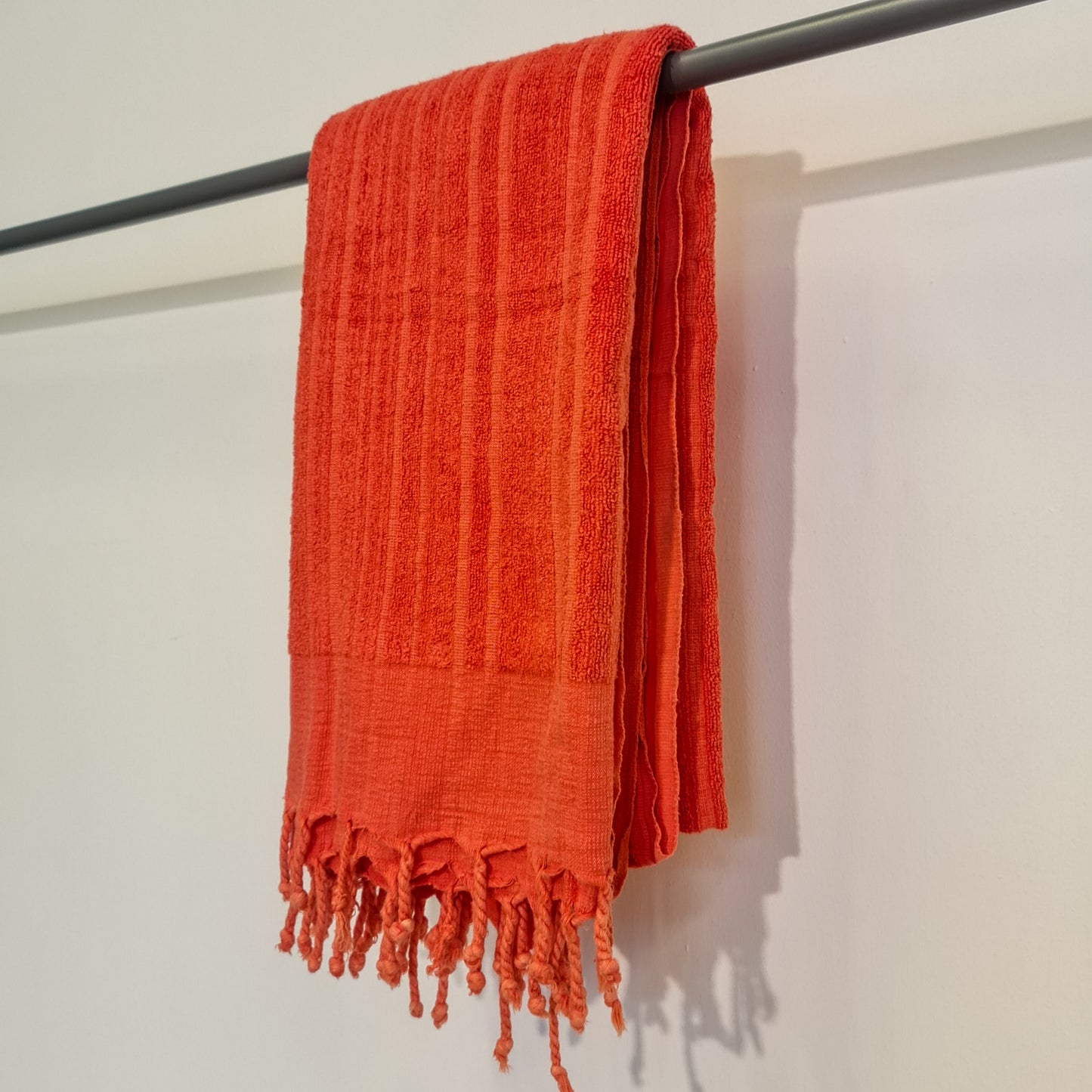 Turkish Terry Linen Bath Towel Red