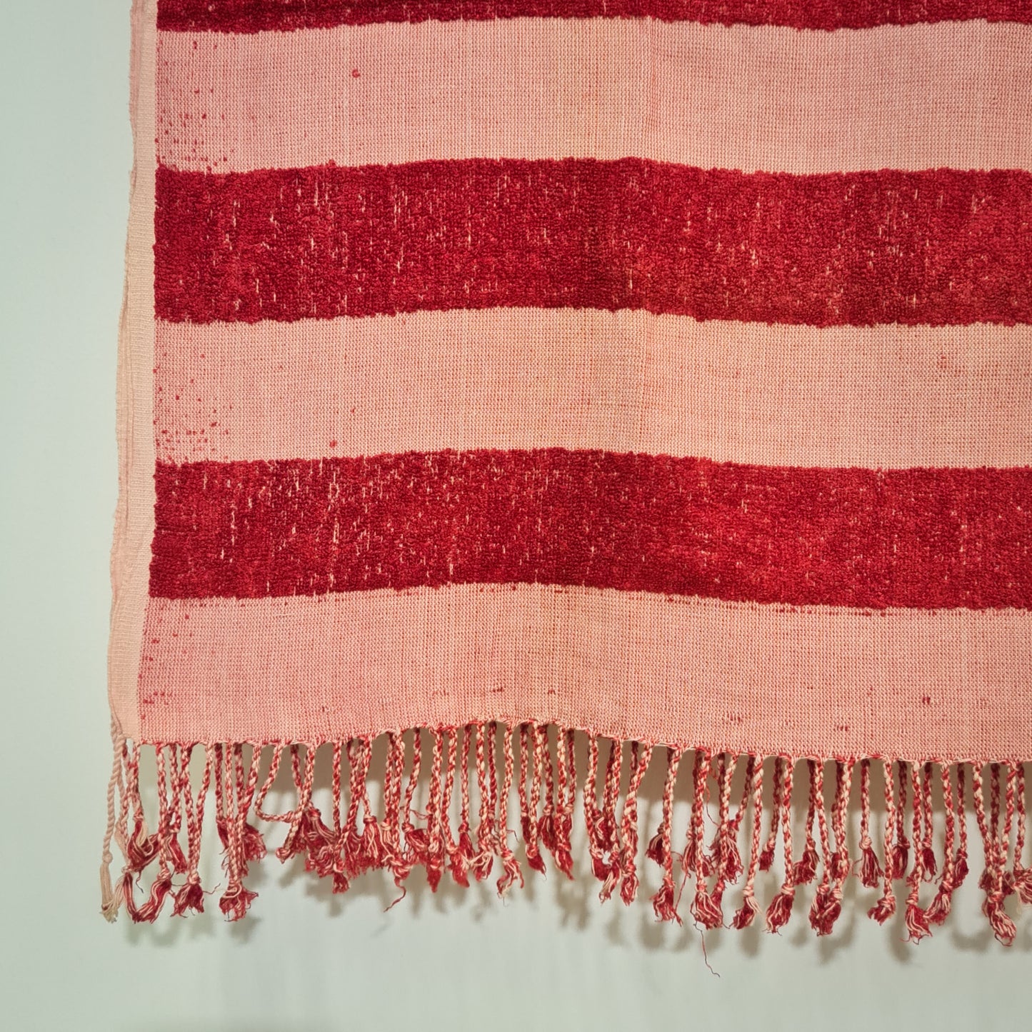 Turkish Terry Silk Bath Towel Red