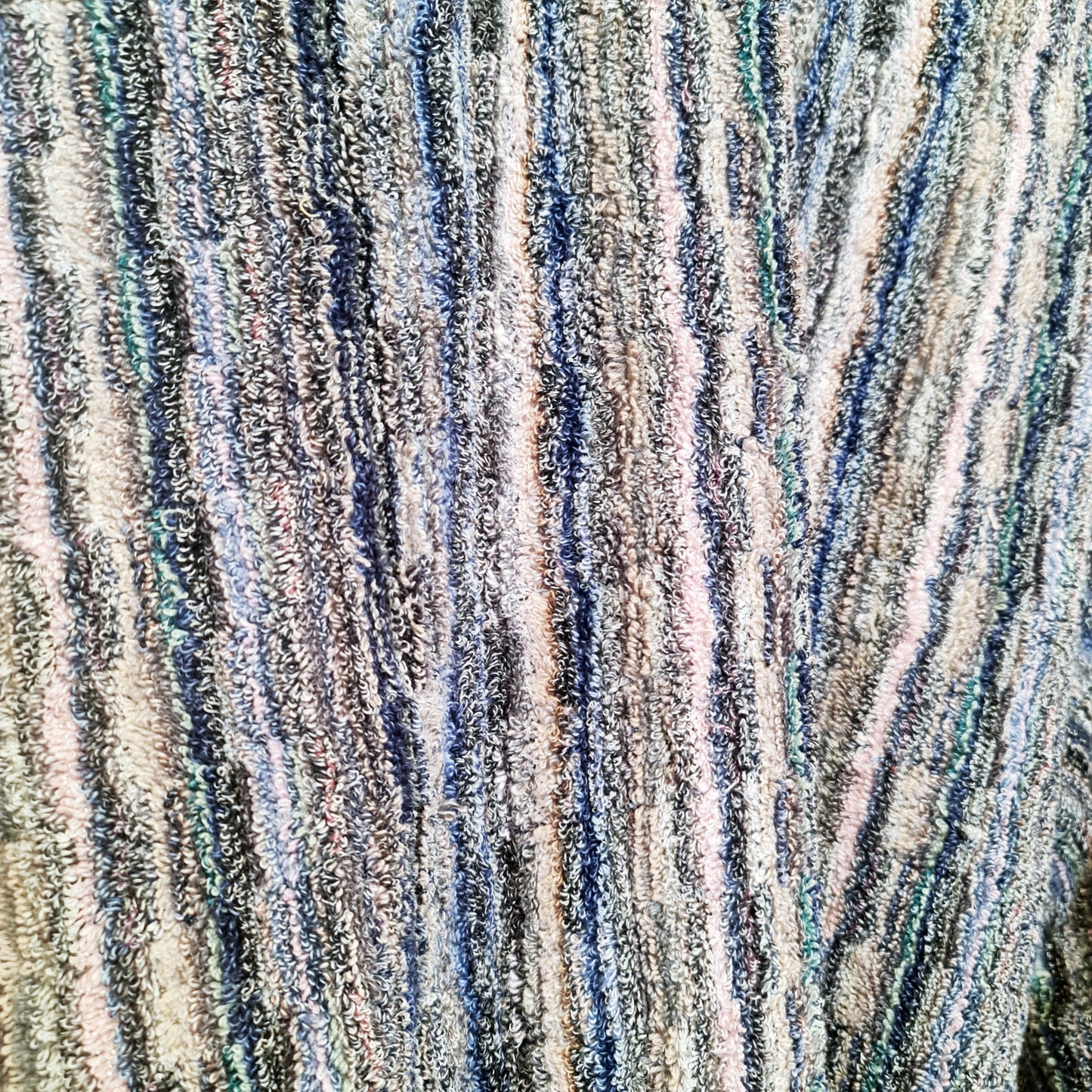Turkish Terry Towel Bathrobe Multi Grey Stripe Design