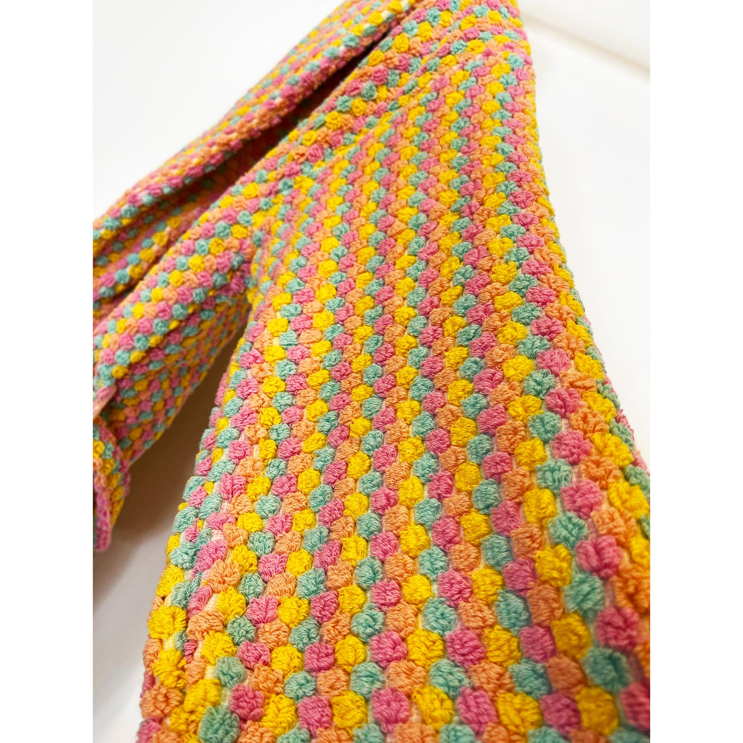 Turkish Terry Towel Bathrobe Multi Pink Dotted Pompom Design