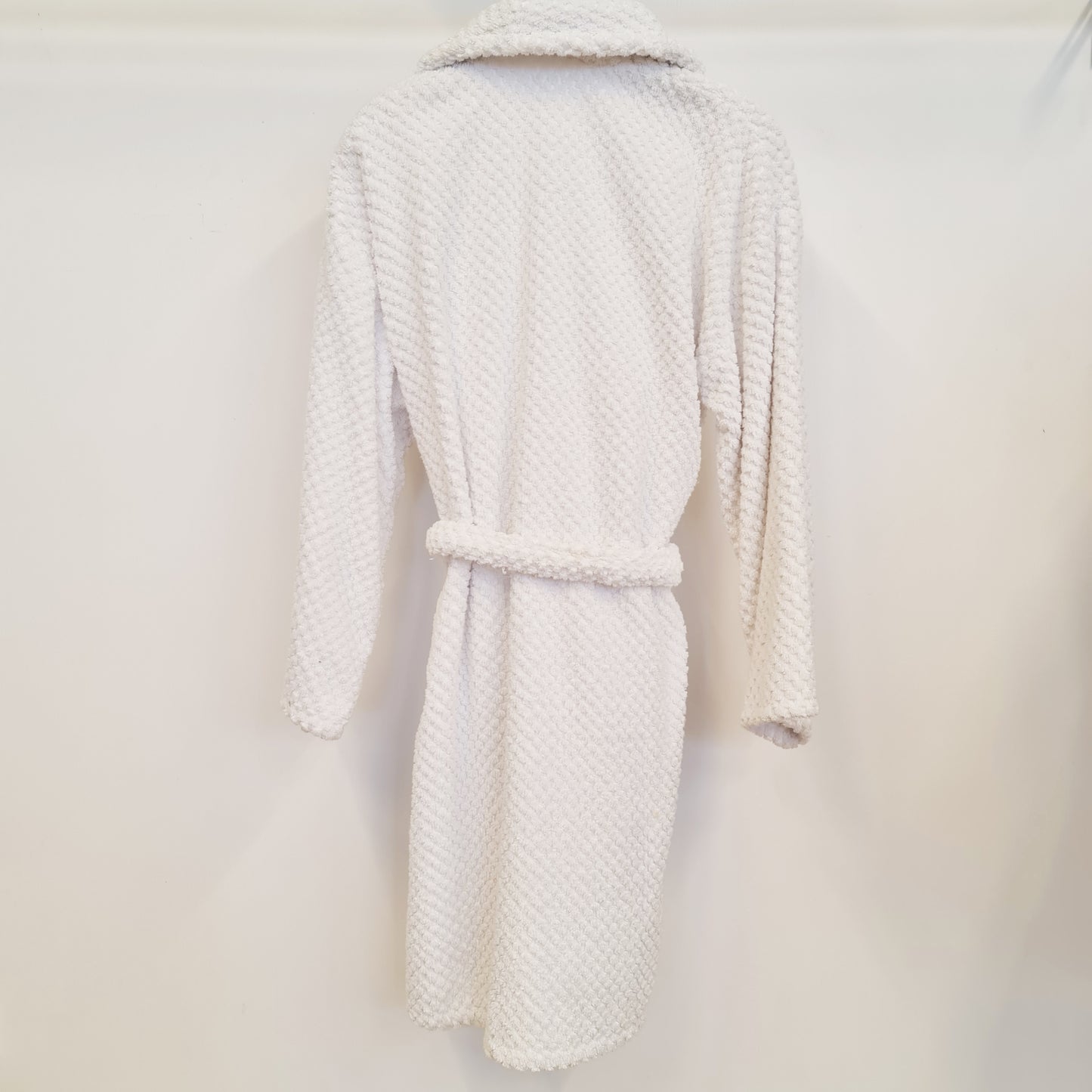 Turkish Terry Towel Bathrobe White Dotted Pompom Design
