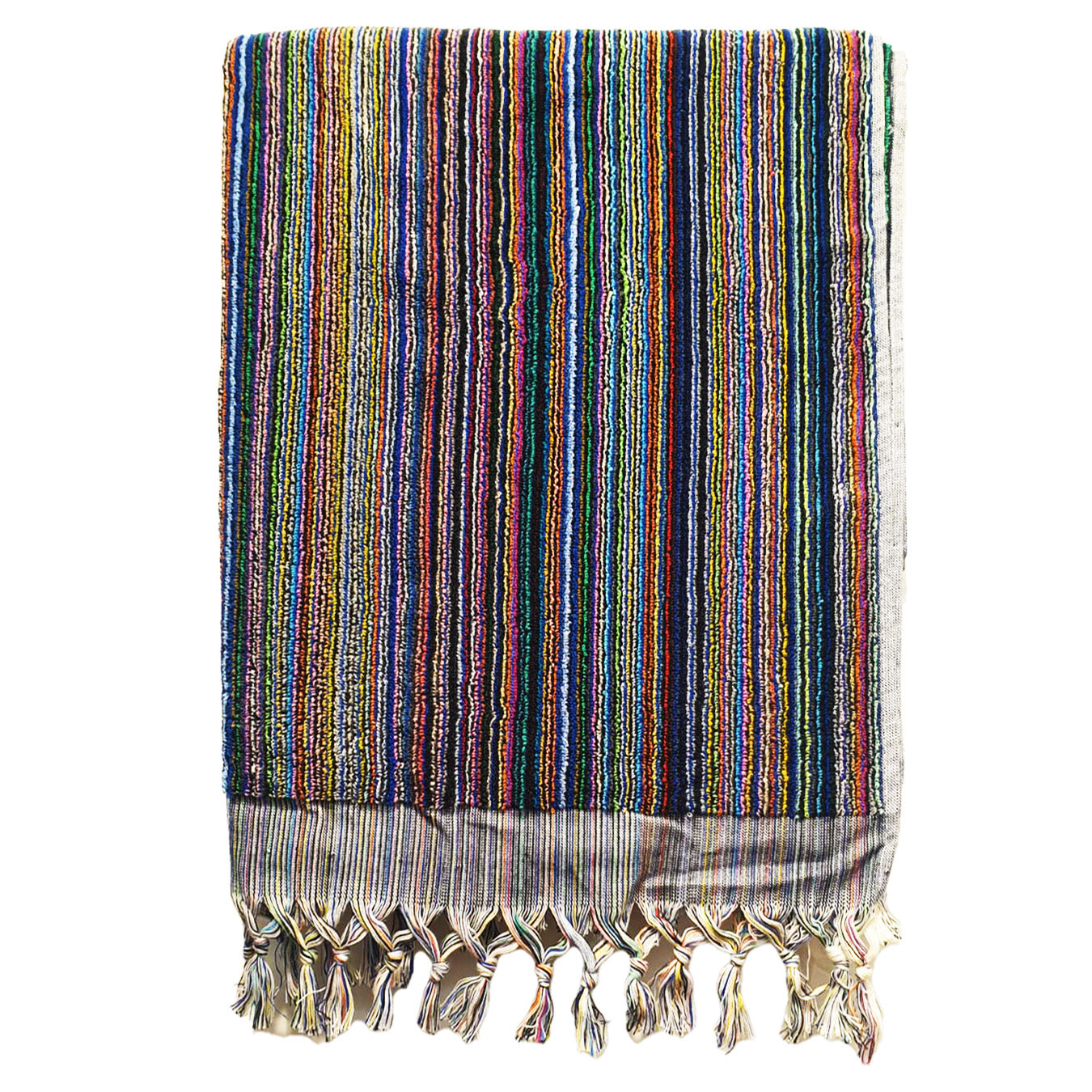 Turkish Hammam Bath Terry Towels Multi Indigo Stripe
