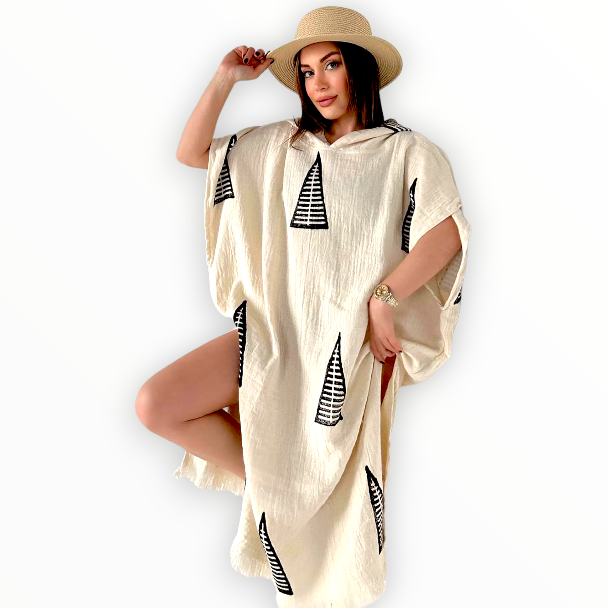 Turkish Towel Surf Poncho, Beach Poncho, Changing Poncho Dervis Natural Textile Turkish Towel Surf Poncho, Beach Poncho, Changing Poncho Dervis Natural Textile