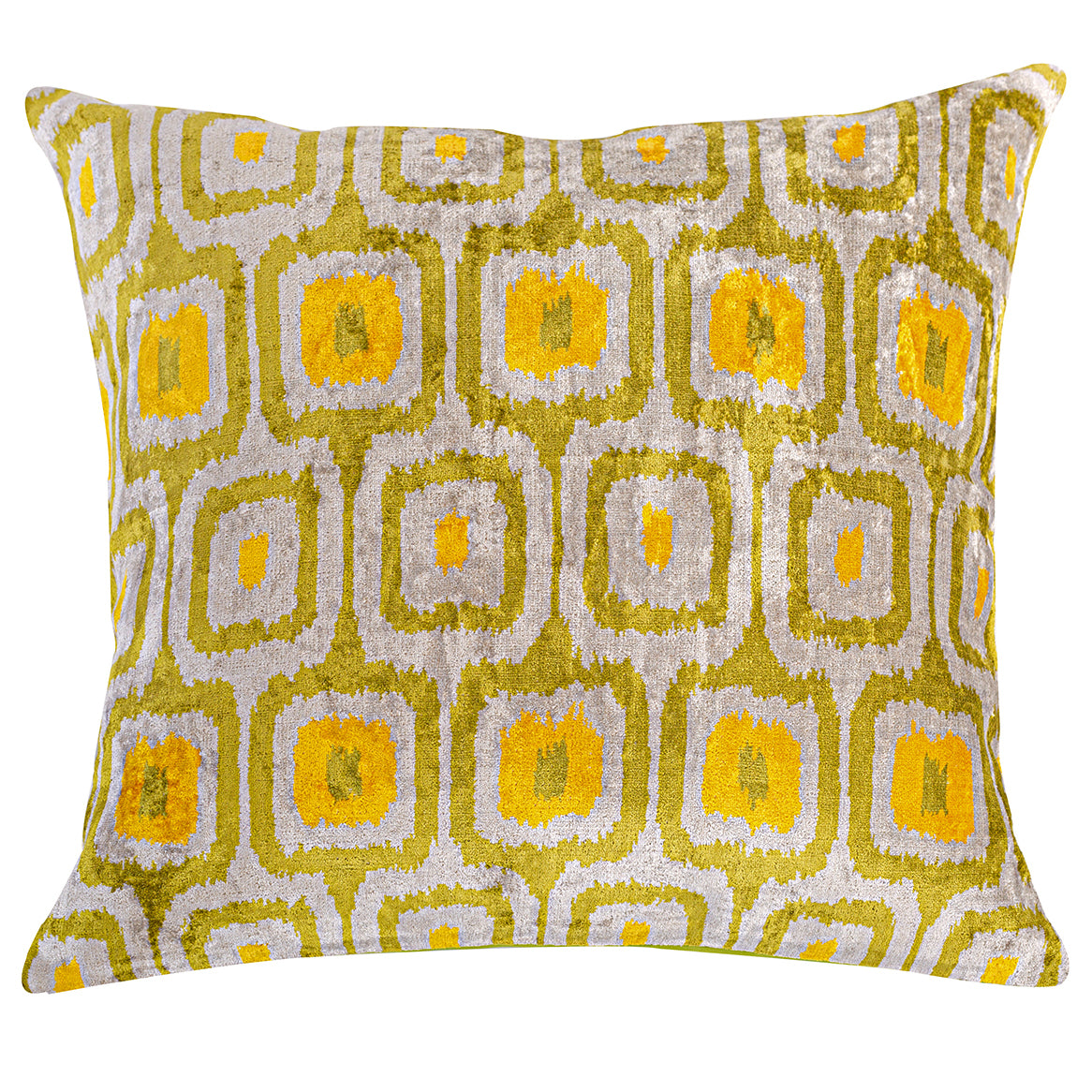 Silk Velvet Ikat Pillow