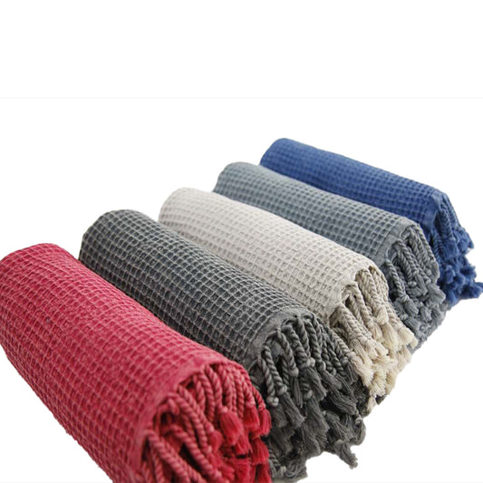 Stone Washed Waffle Turkish Towel Peshtemal