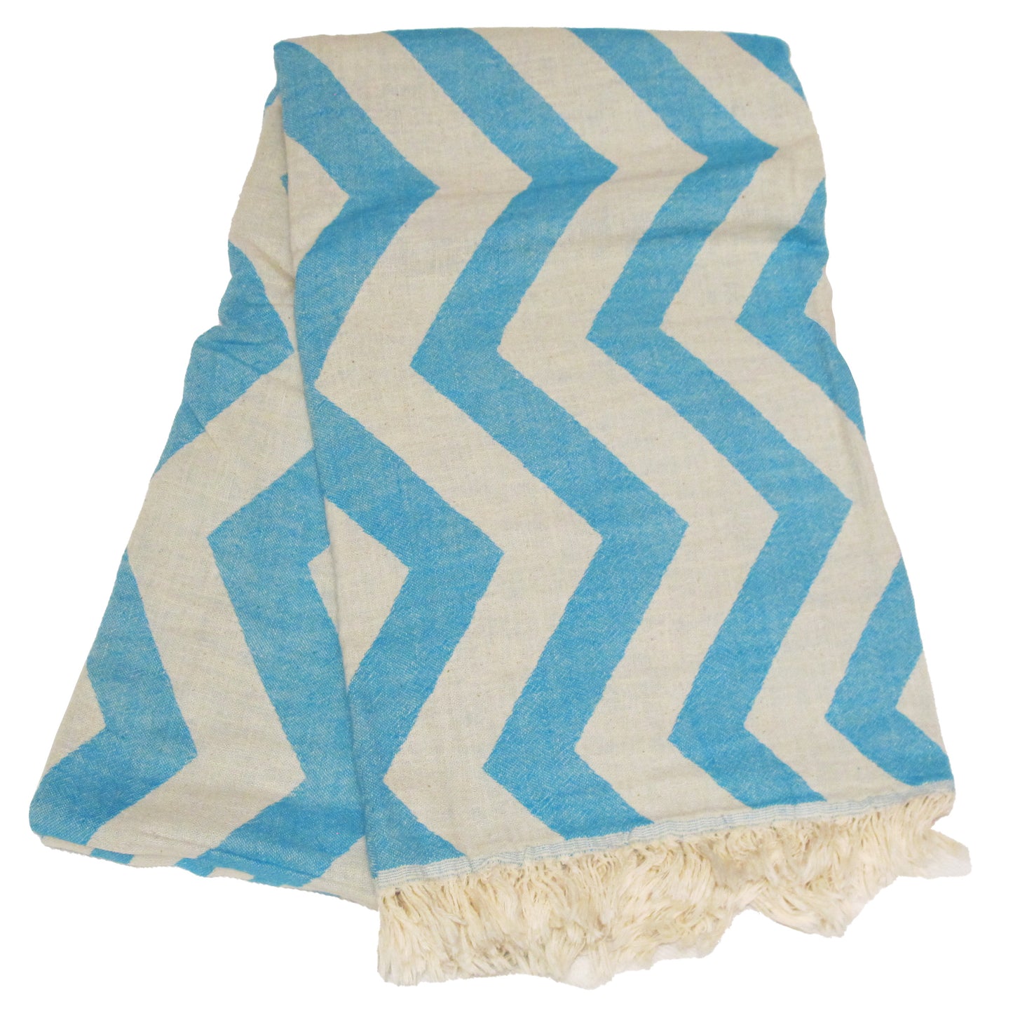 Zig Zag Blue Turkish Towel