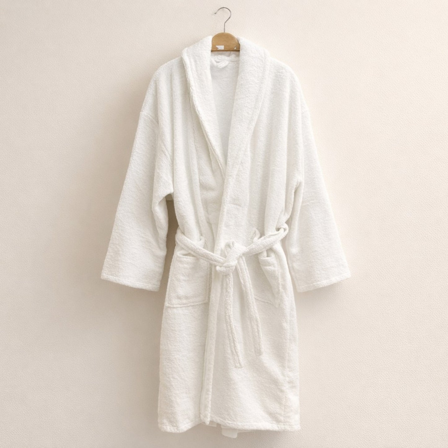 3XL Hooded Turkish Terry Bathrobe – Extra Large Handwoven Cotton Robe (Unisex, White)