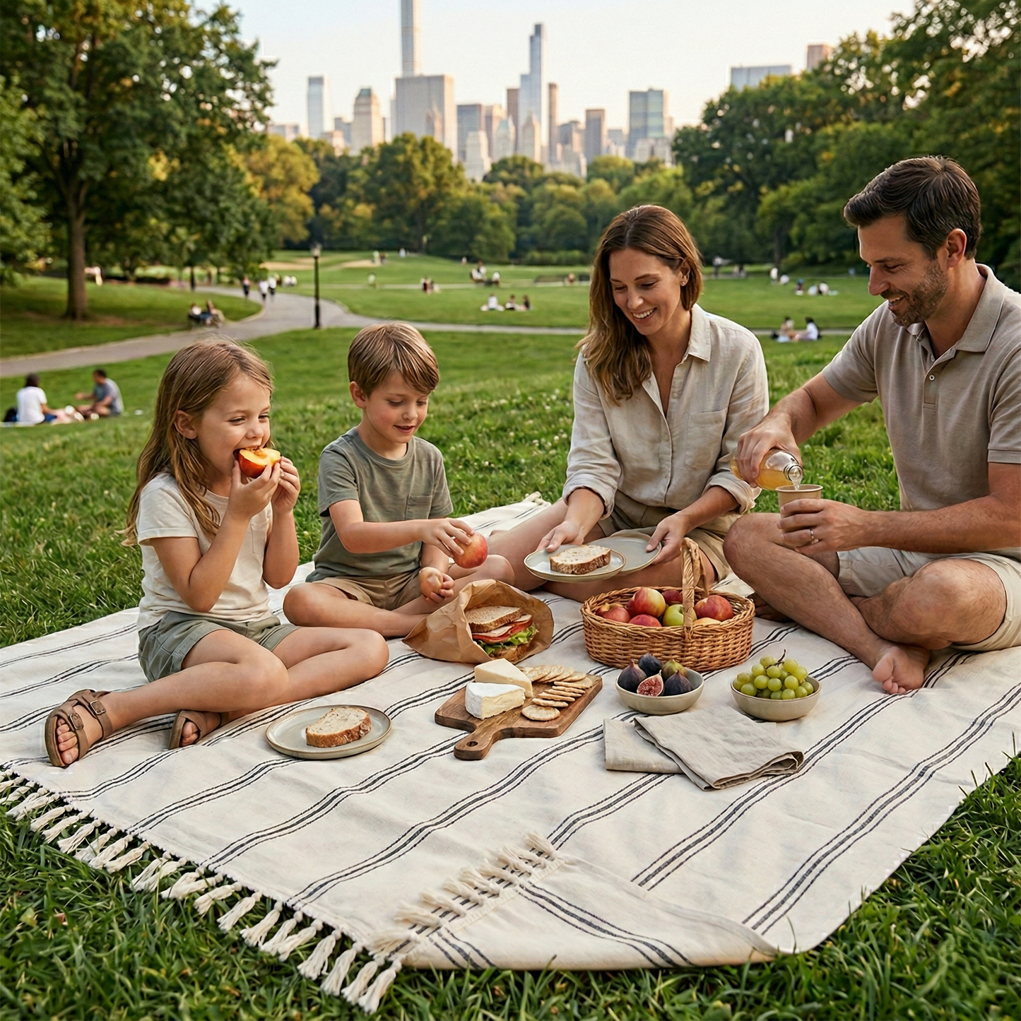Anatolia Natural Cotton Throw Blanket