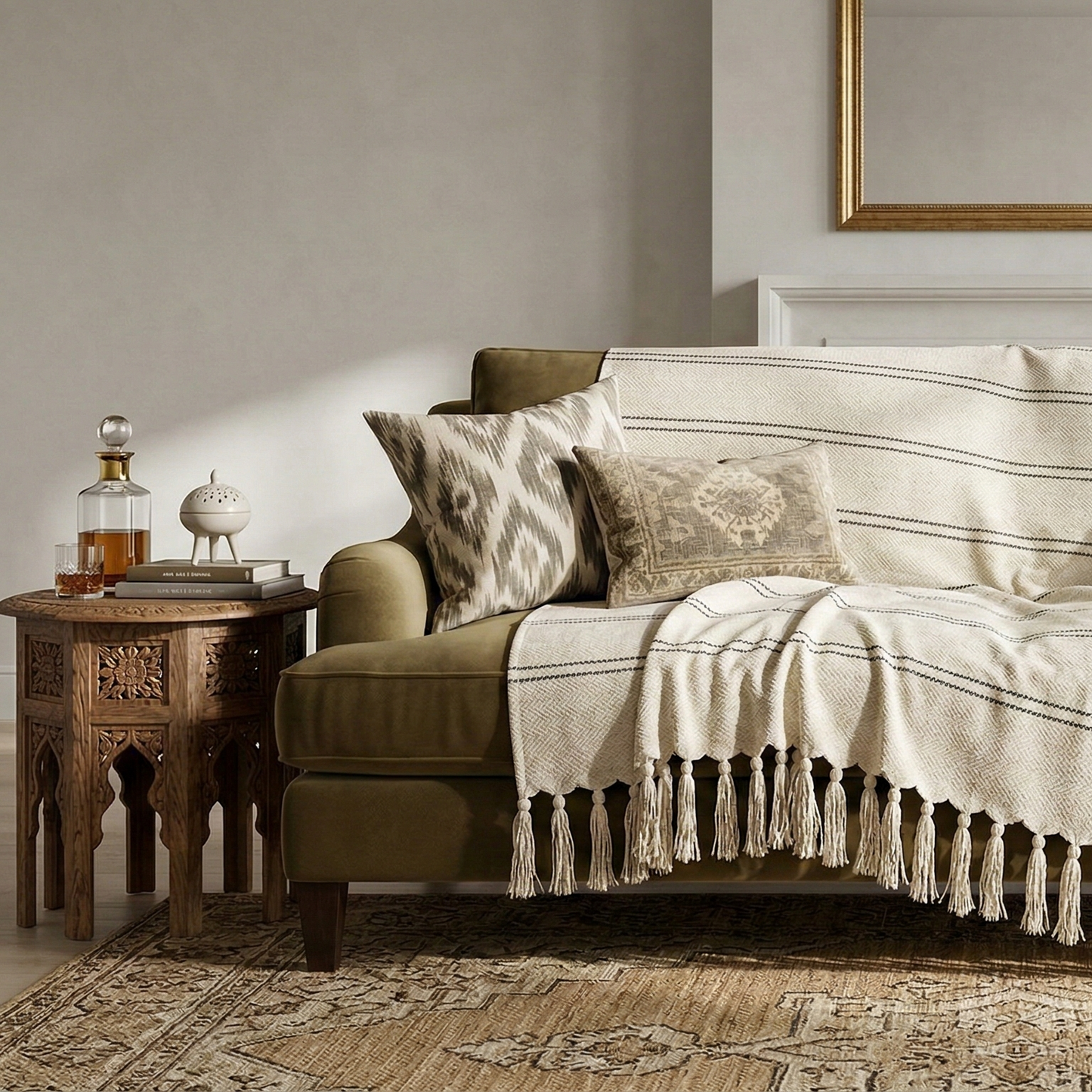 Anatolia Natural Cotton Throw Blanket