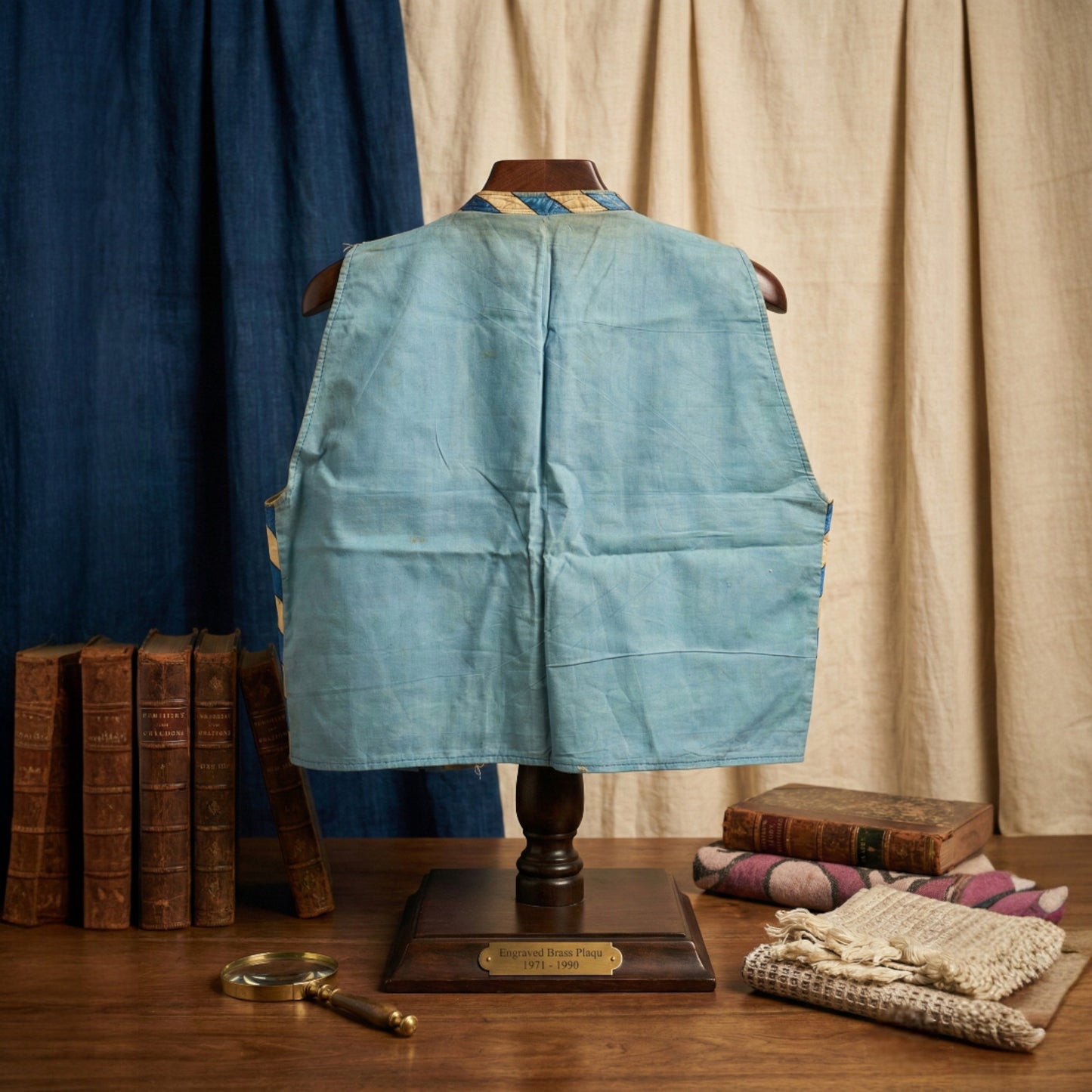 Anatolian Heritage: Antique Turquoise Striped Village Vest (Cepken) – Circa 1945–1955