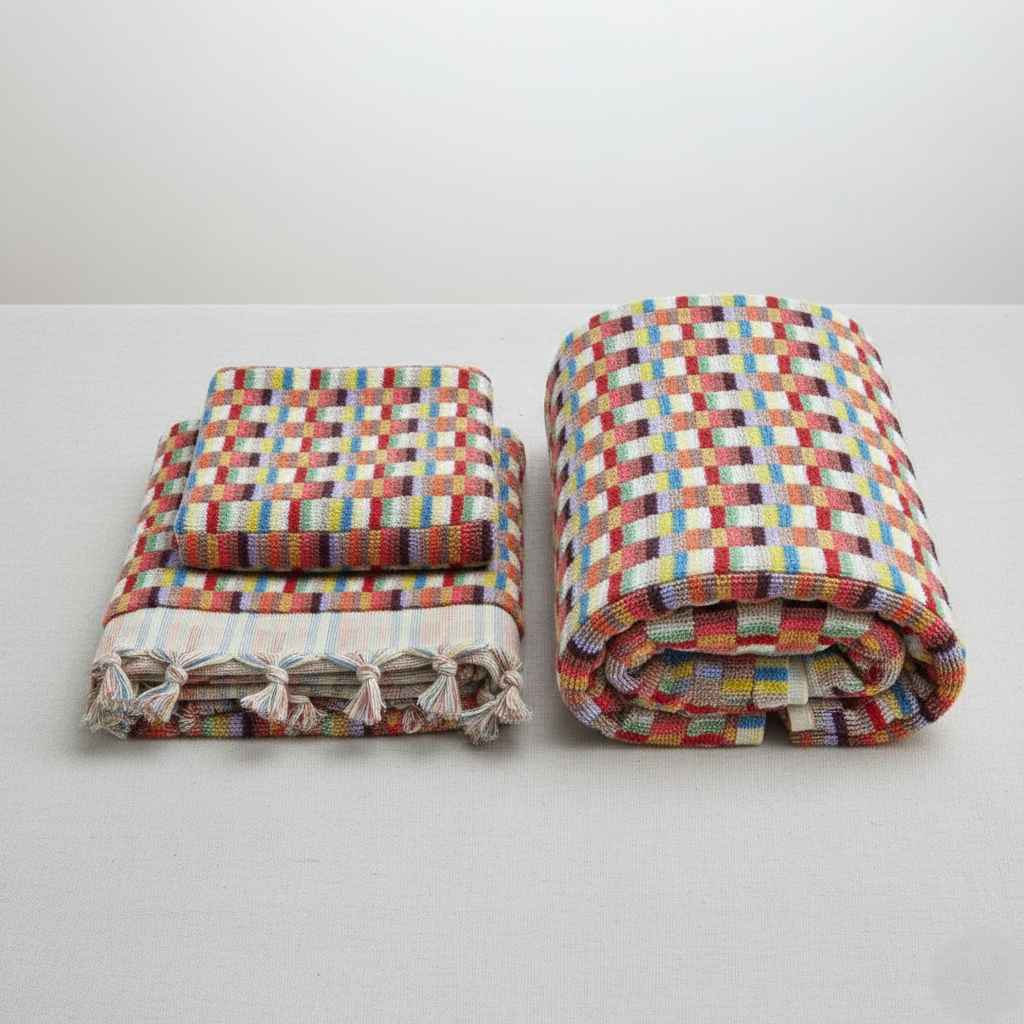 Anatolian Mosaic Hand-Woven Turkish Hand Towel - Thumbnail 5
