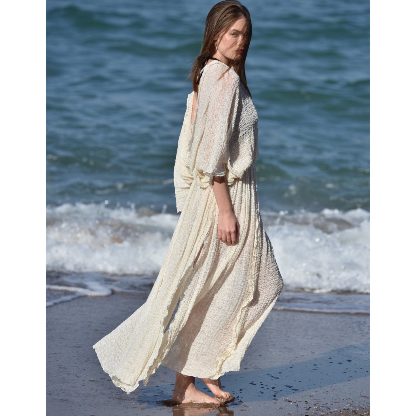 Anatolian Hand-Made Hand-Woven Curly Yarn Fabric Dress - Limited Production