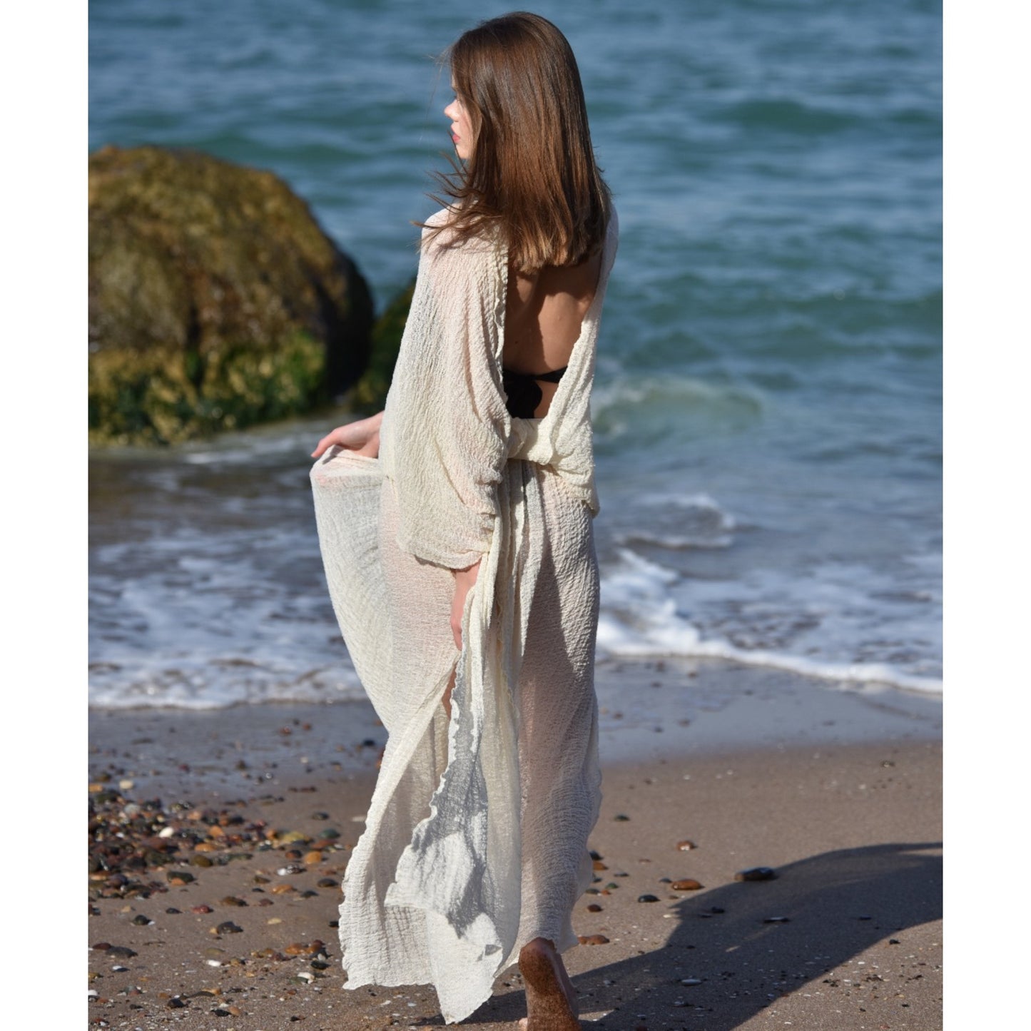 Anatolian Hand-Made Hand-Woven Curly Yarn Fabric Dress - Limited Production