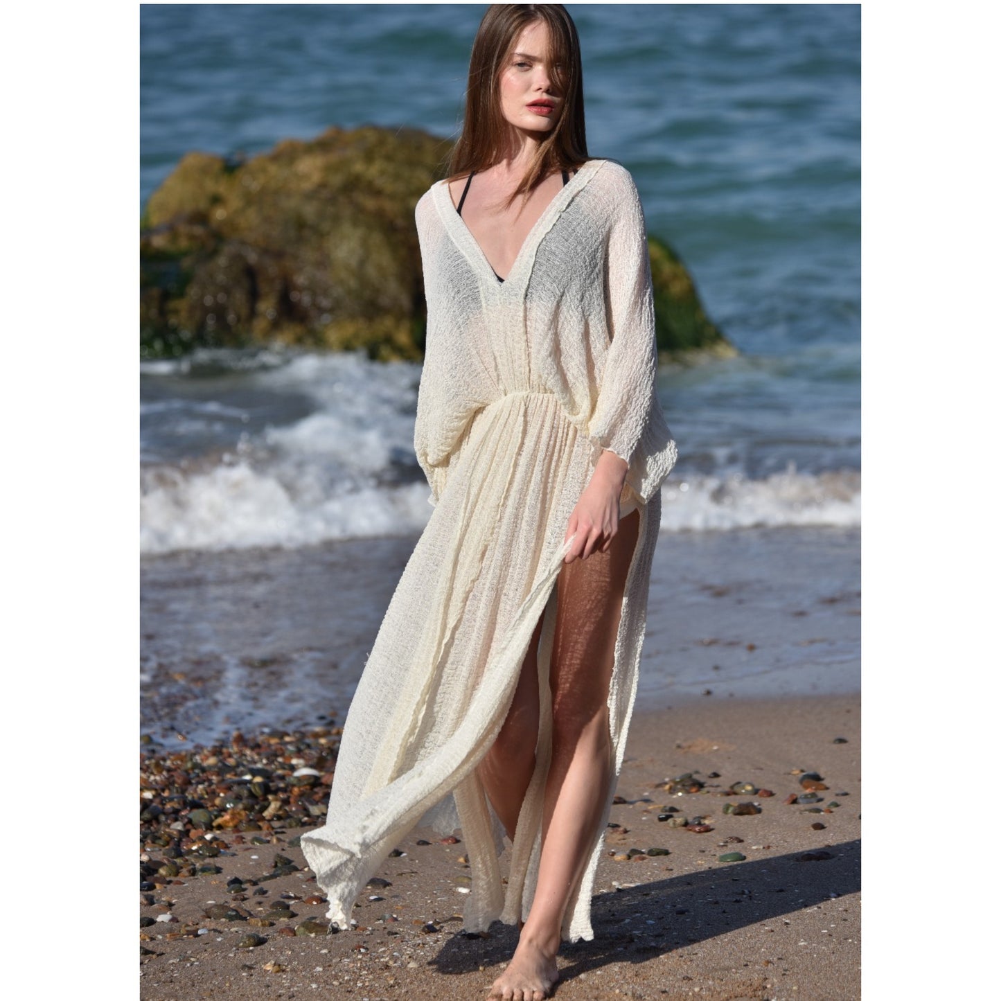 Anatolian Hand-Made Hand-Woven Curly Yarn Fabric Dress - Limited Production
