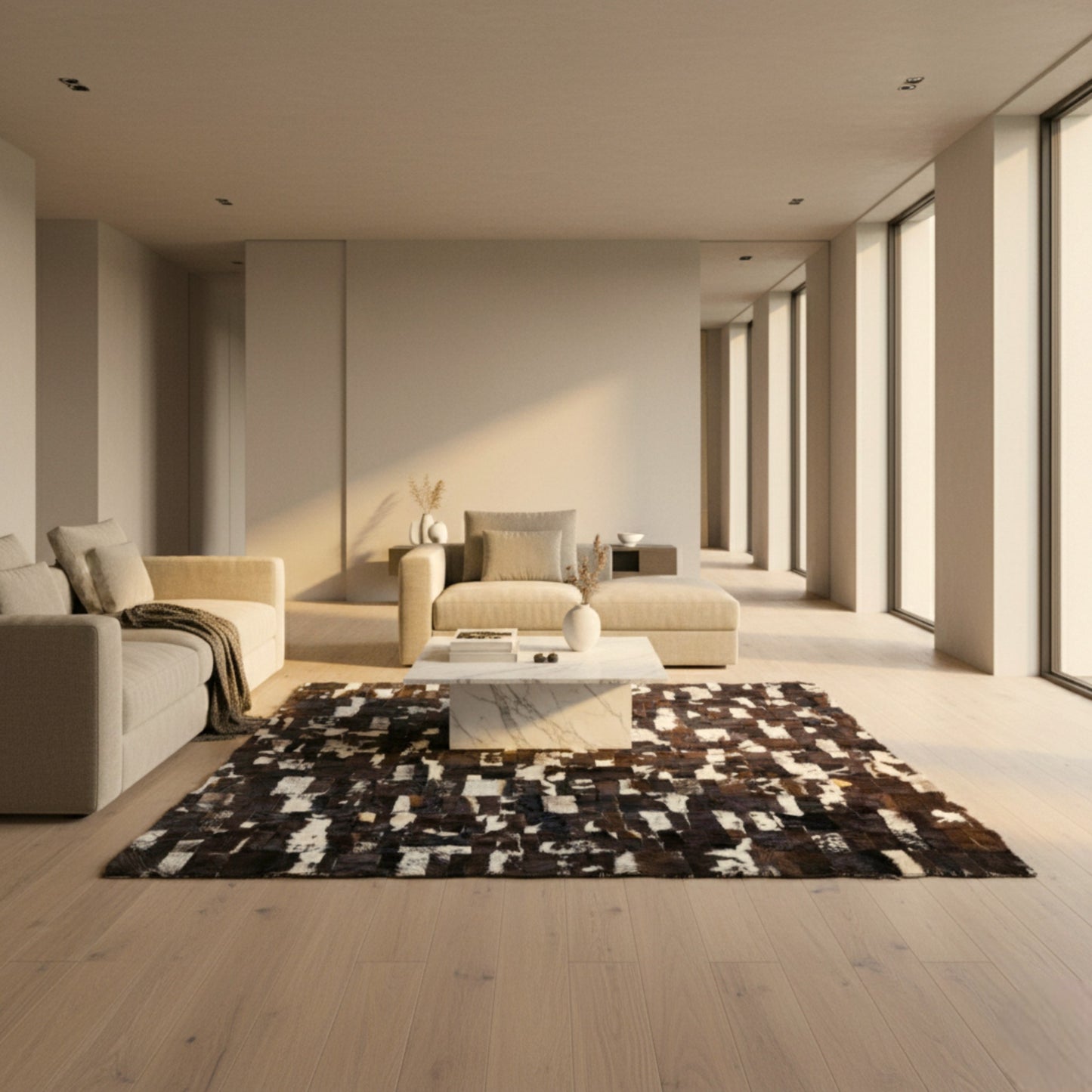 Antilop Leather Patchwork Rug – Sustainable Luxury, 210 x 240 cm