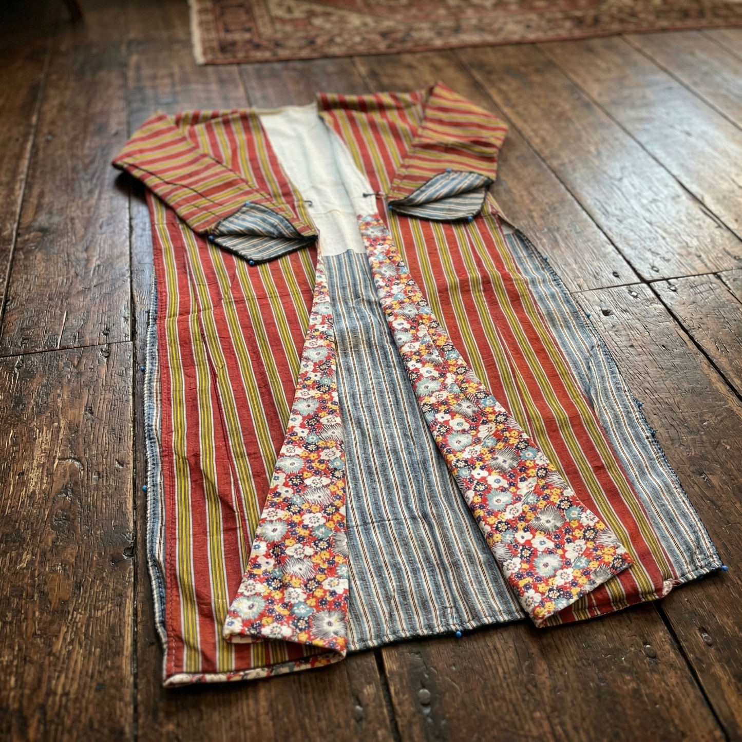 Antique Caucasian Kaftan — Handwoven Silk Kutnu