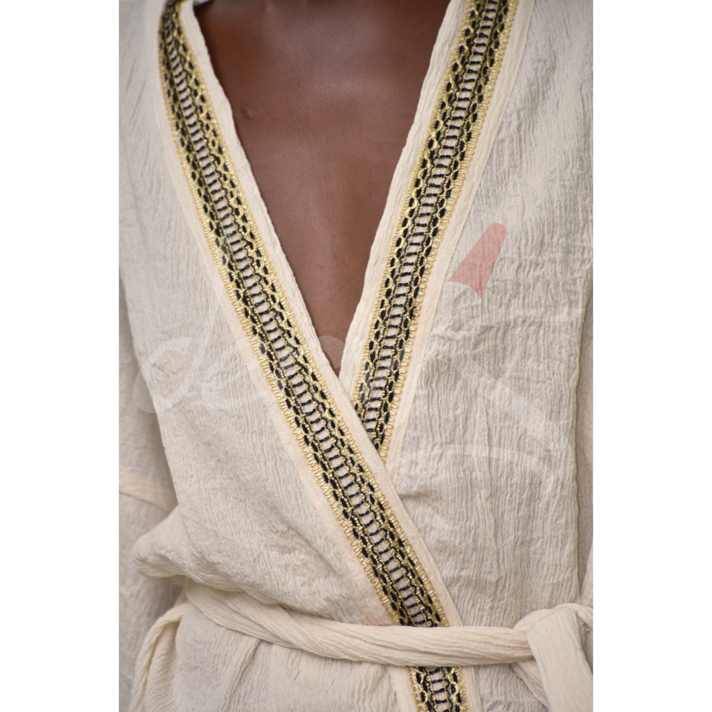 Authentic Turkish Hand-Woven Kimono: Exquisite Crimped Yarn Fabric