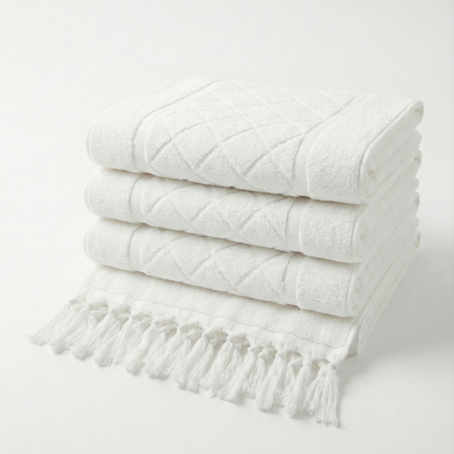 Hand-woven Baklava Design Turkish hand towel with traditional diamond pattern