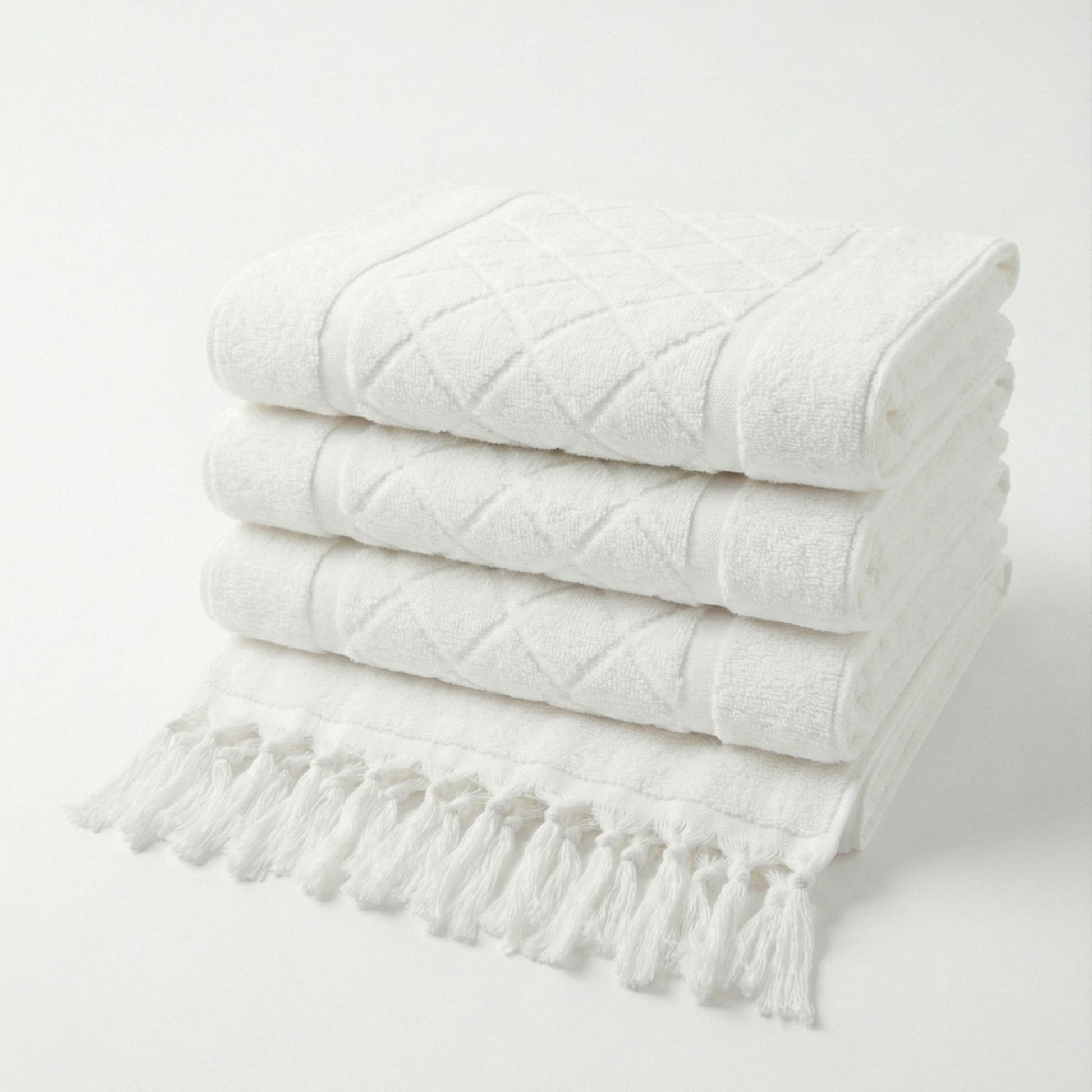 Hand-woven Baklava Design Turkish hand towel with traditional diamond pattern