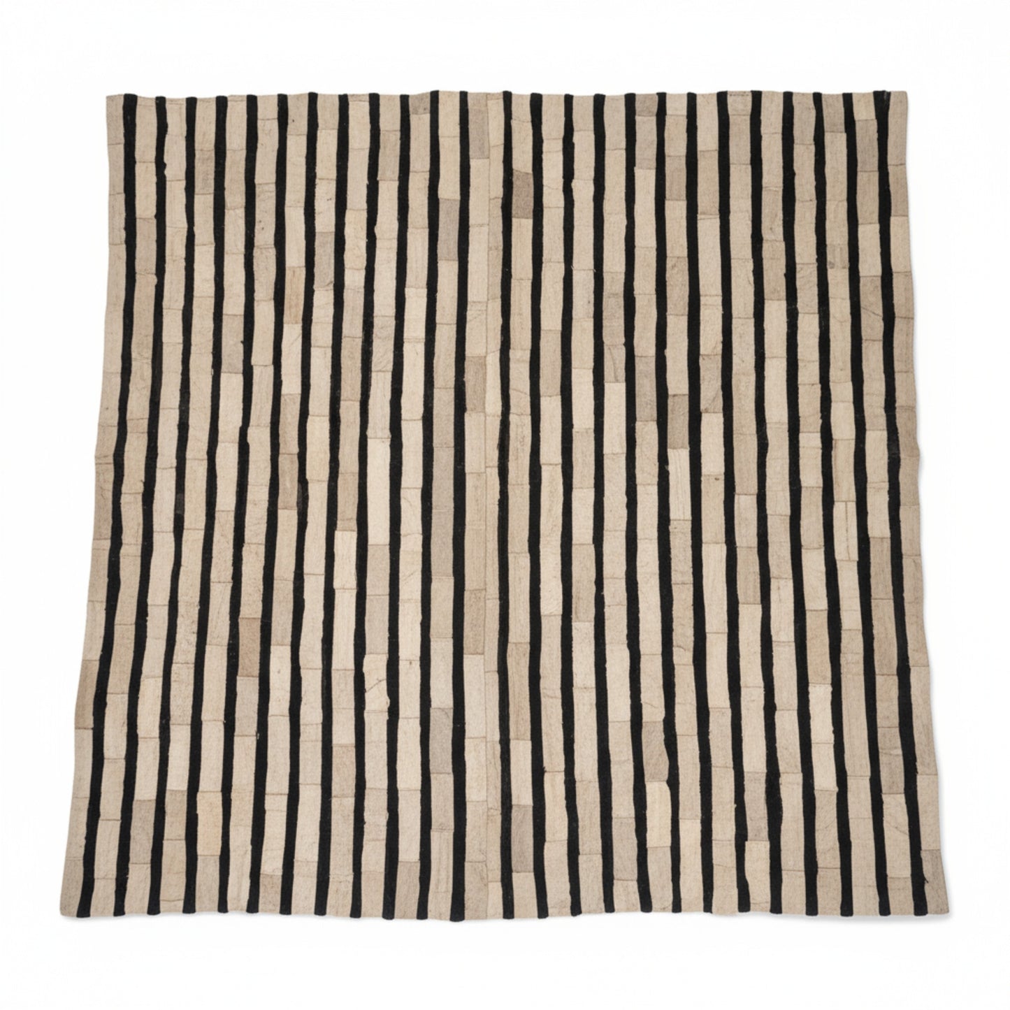 Base Sheep Suede & Lamb Fur Stripe Rug – Handcrafted Sustainable Luxury, 235 × 250 cm