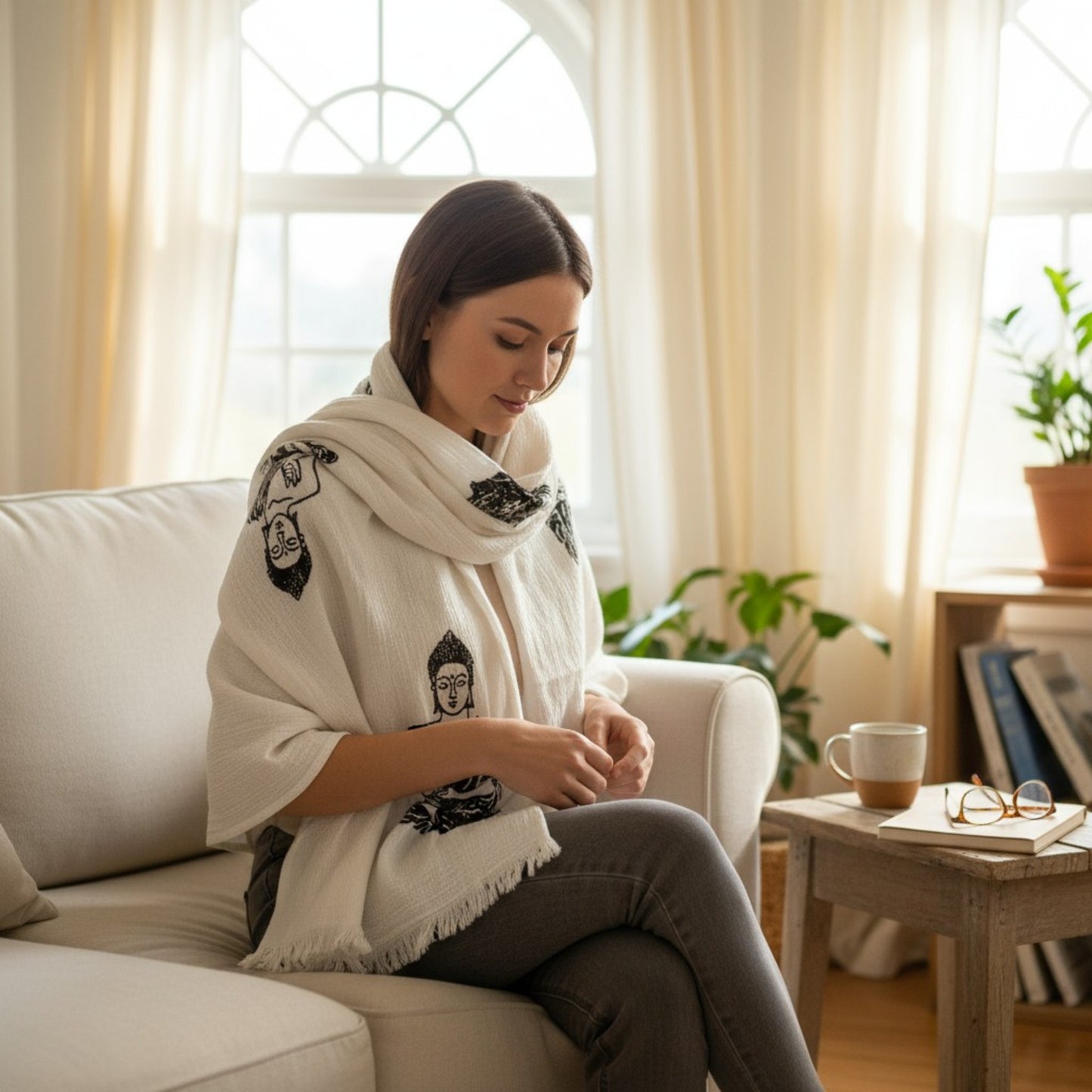 Buddha Hand Print Turkish Towel Pestemal – Premium Eco-Friendly Beach & Bath Towel