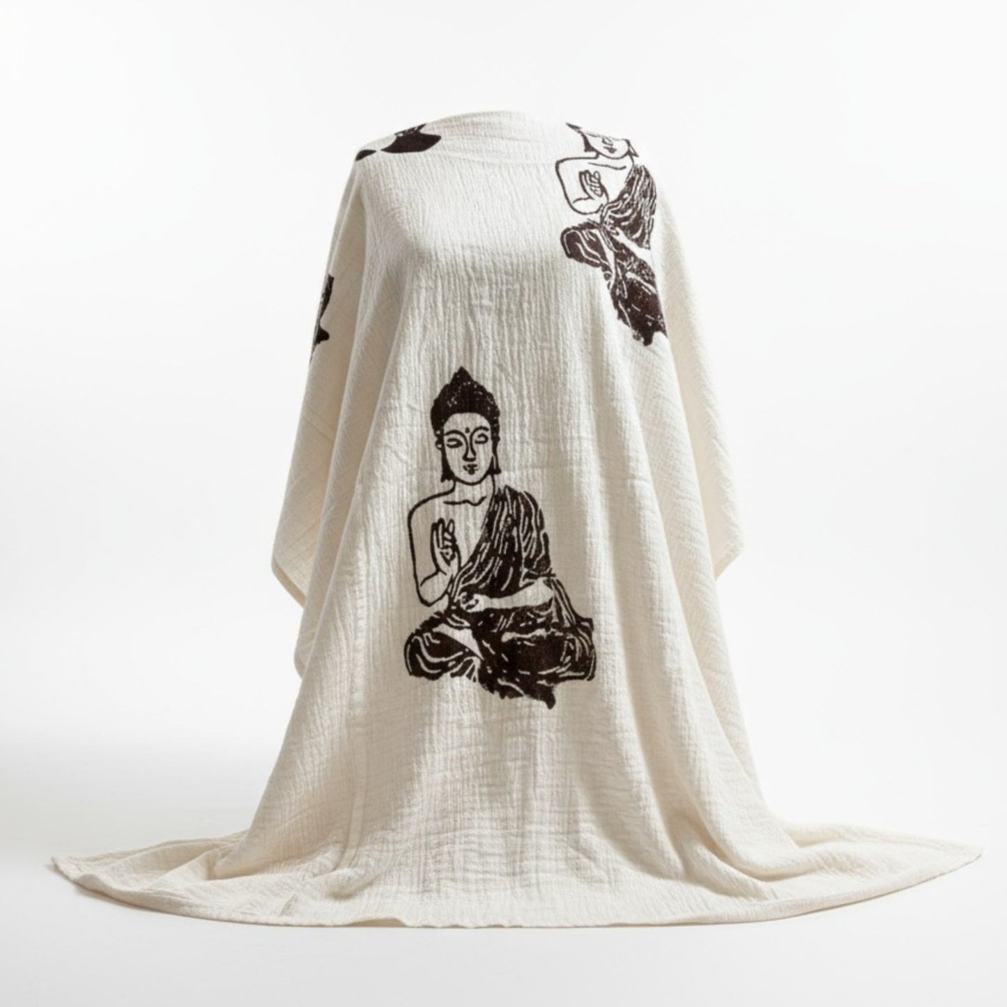 Buddha Hand Print Turkish Towel Pestemal – Premium Eco-Friendly Beach & Bath Towel