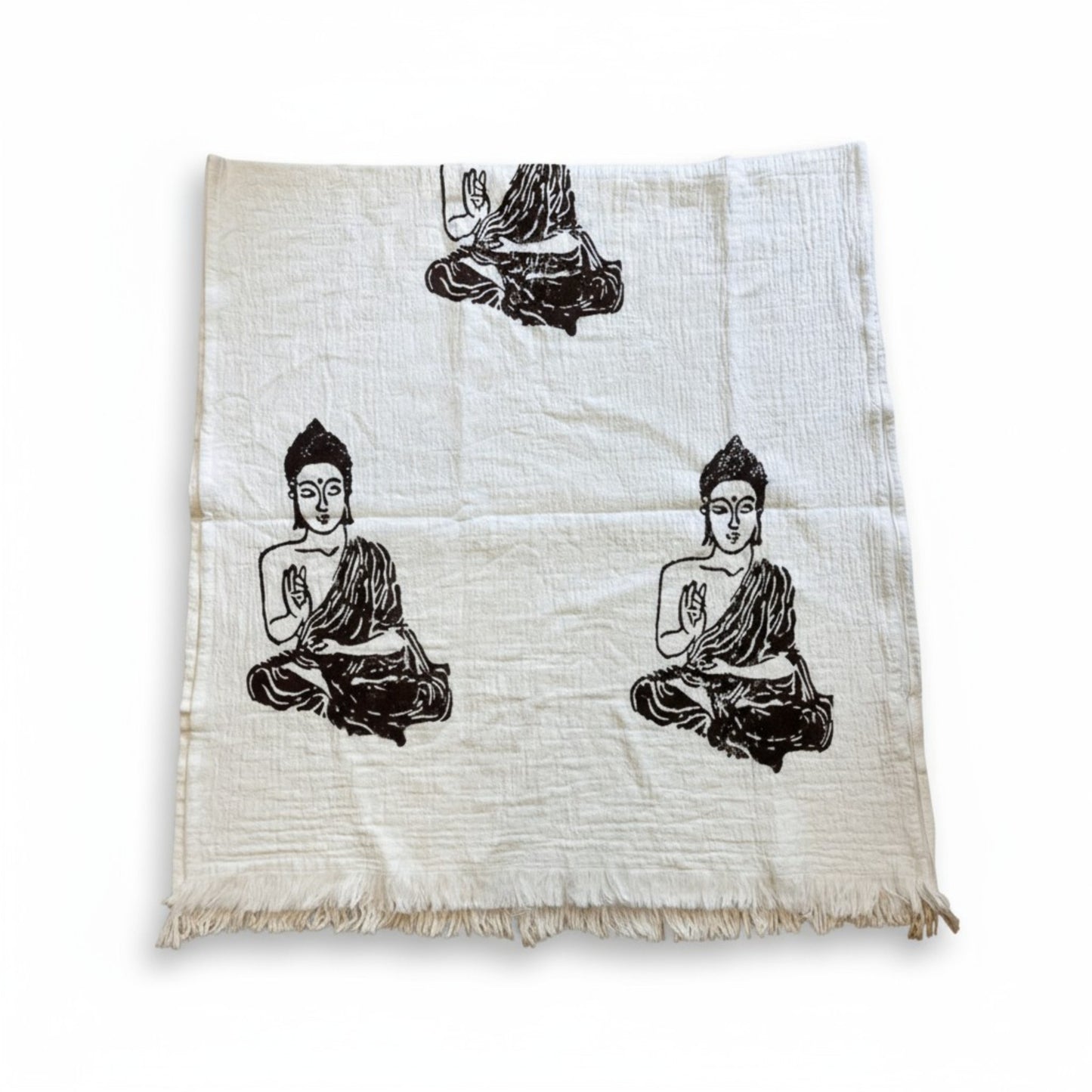 Buddha Hand Print Turkish Towel Pestemal – Premium Eco-Friendly Beach & Bath Towel